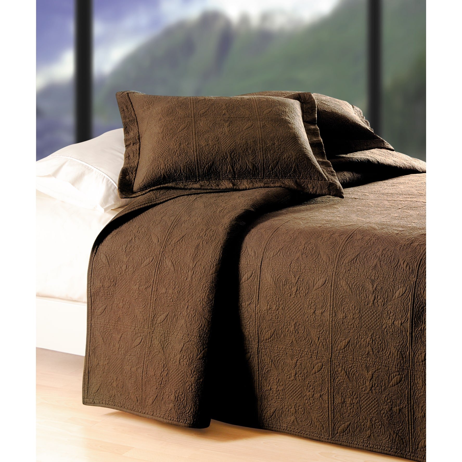 C&F Home Matelasse Cotton Quilt - Twin Size, Chocolate Brown - Soft & Breathable Bedding for Cozy Nights