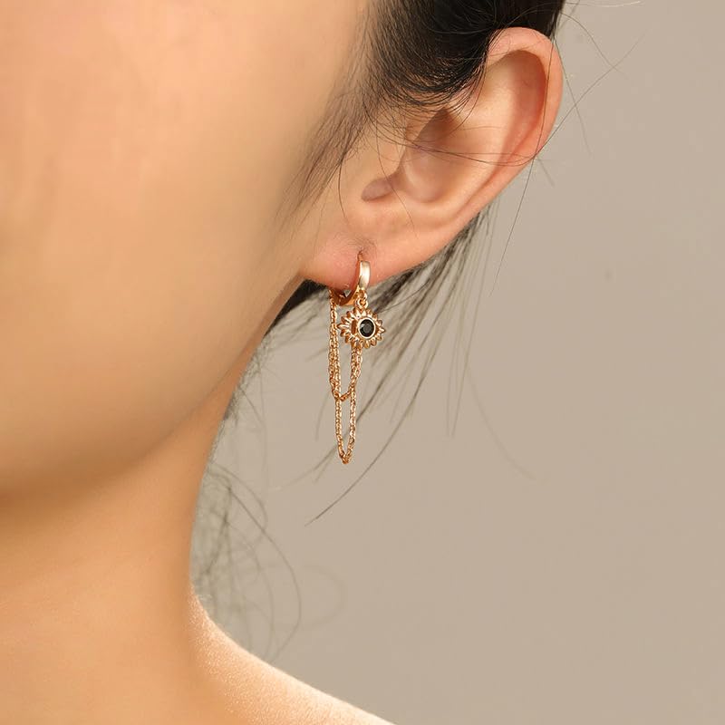 18K Gold Filled Tiny Heart Drop Dangle Earrings for Women - Dainty Huggie Hoop Earrings, Cute Fashion Jewelry Gift for Her (Perfect for Date Night, Wedding & Everyday Wear)