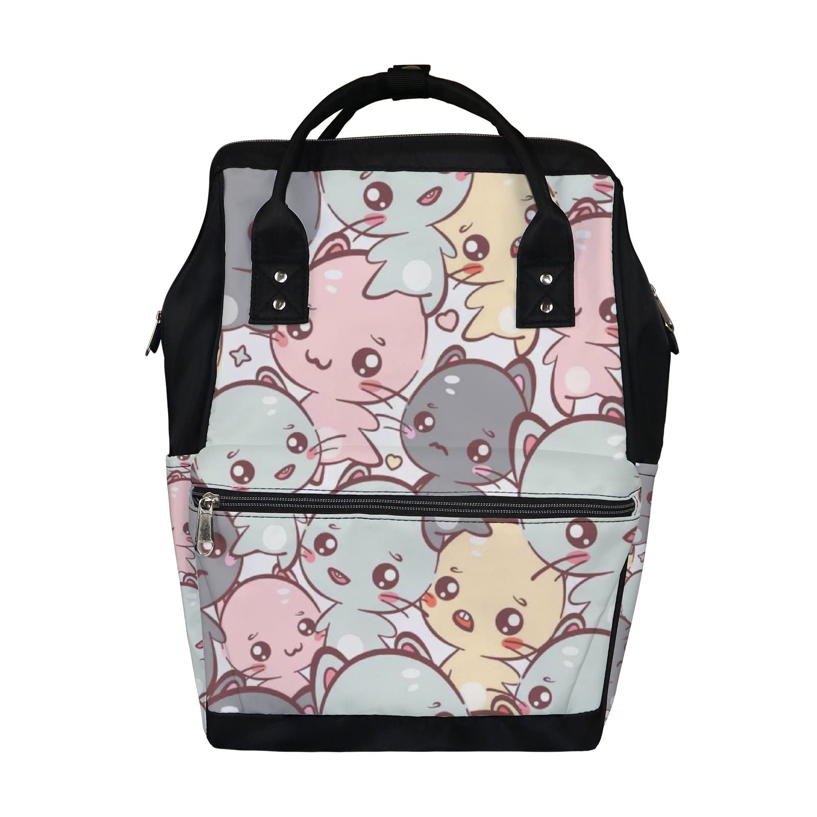 **Waterproof Kawaii Cat Diaper Backpack – Large Capacity Baby Nappy Changing Bag for Travel, Durable & Stylish Unisex Laptop Backpack – Perfect for Parents, Daycare & On-the-Go Families**