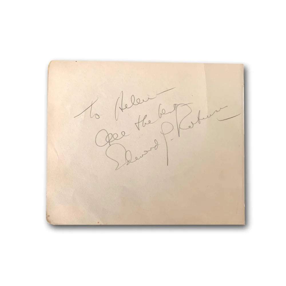 Original Edward G. Robinson & Raymond Walburn Dual Signed Album Page Cut - JSA COA Authenticated - Perfect for Classic Film Memorabilia Collectors & Hollywood Autograph Displays