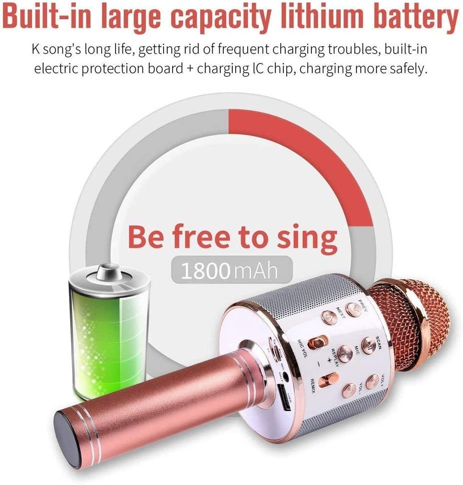 ZWYUAN Wireless Bluetooth Karaoke Microphone with Speaker - Portable Handheld Mic for Kids, Home Parties, Singing, Speech & Meetings | Perfect for Family Gatherings, Travel & Entertainment