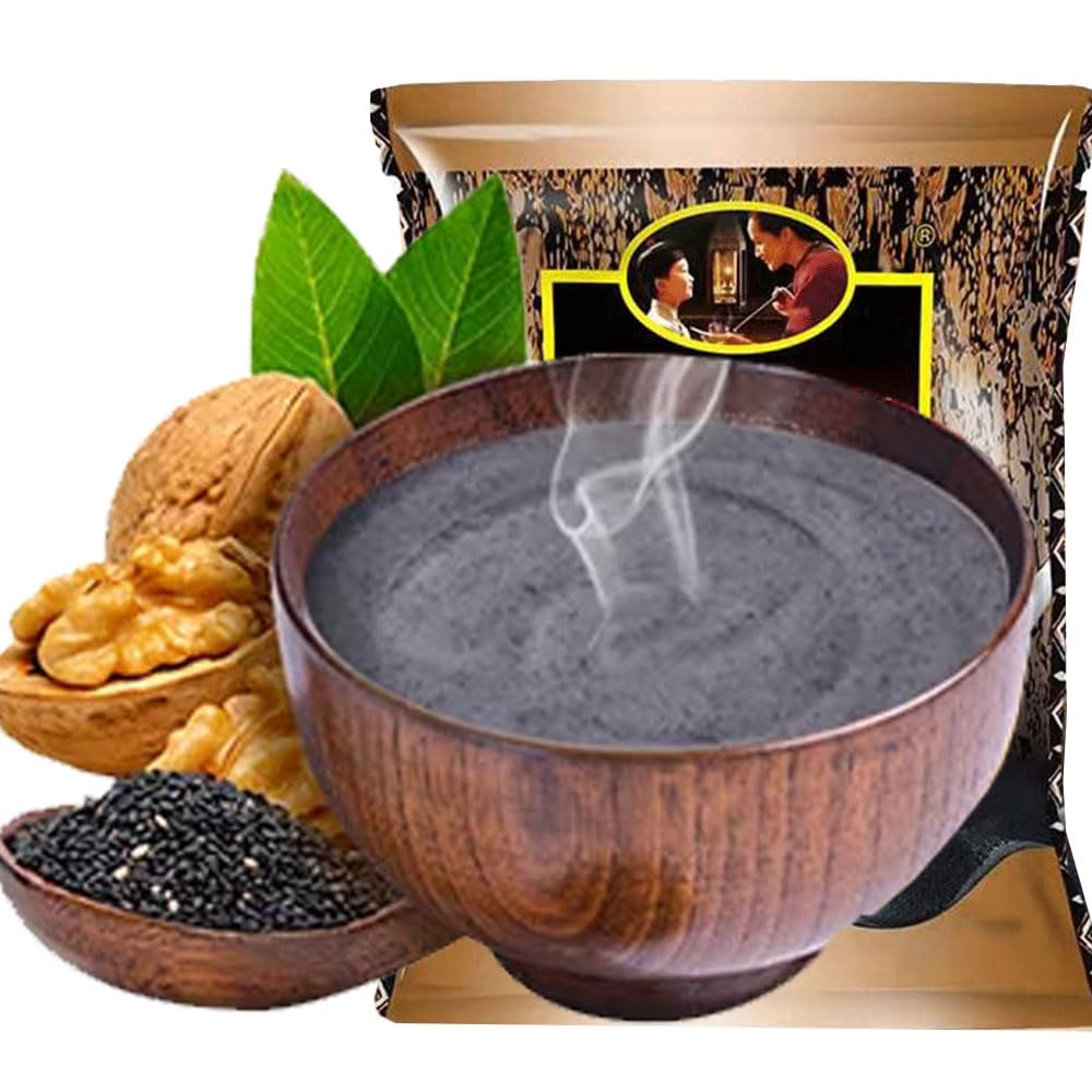 Organic Black Sesame Seed Paste 12.69 oz - Ground Sesame Seeds for Instant Drink, Cereal, Smoothies & Baking - Premium Quality, Gluten-Free, Vegan-Friendly - Perfect for Asian Desserts, Healthy Snacks & Breakfast Bowls