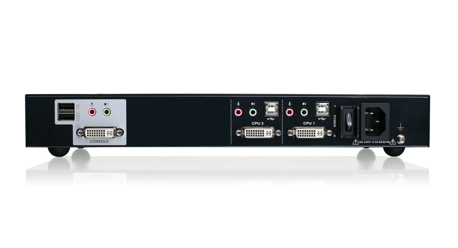 2 Port Dual Link DVI Secure KVM Switch (TAA Compliant) - Ideal for Data Centers, Server Rooms & Secure Workstations