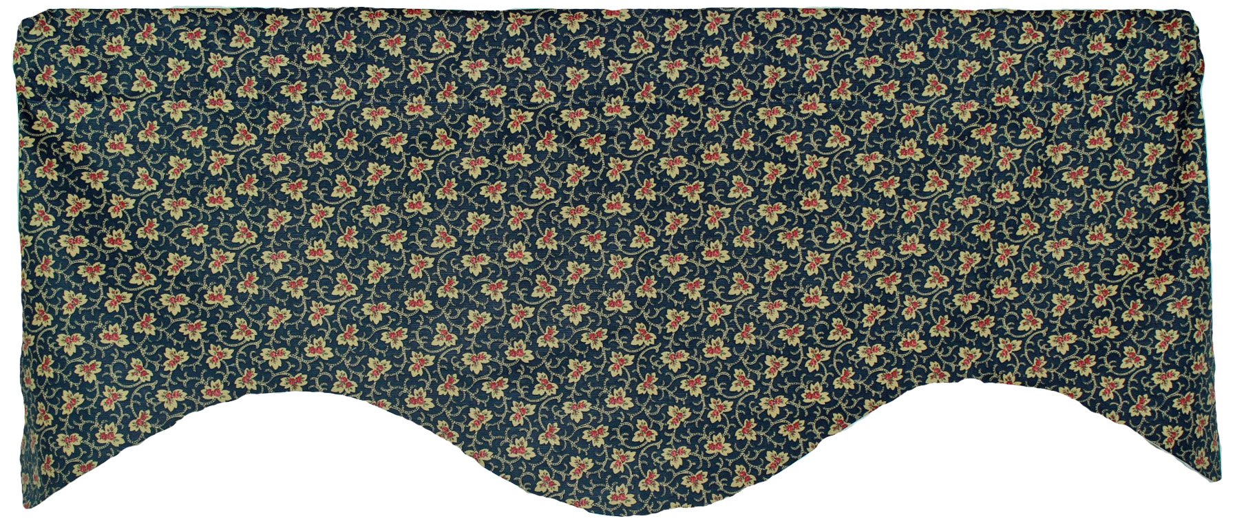 RLF HOME Andover M Valance - Blue Window Curtain Valance for Bedroom, Living Room & Kitchen Decor