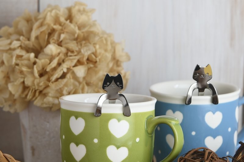 Tsubame Sanjo Cat Coffee Spoon - 3 Stylish Designs - Premium Japanese Stainless Steel Cutlery - Perfect for Coffee, Tea, and Desserts