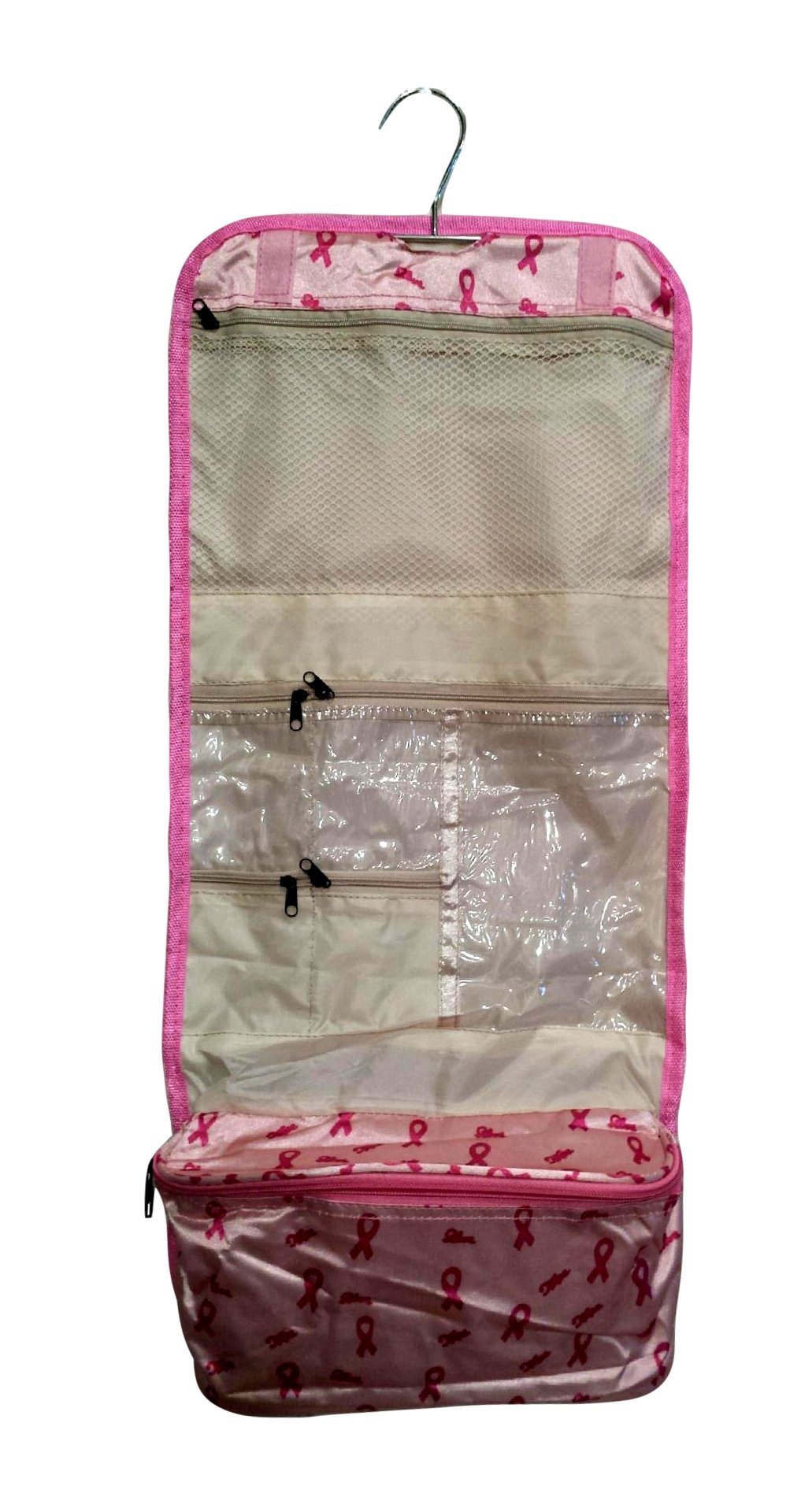 Lunar Lily Stylish Printed Cosmetic Bag & Toiletry Jewelry Organizer (Pink Ribbon Breast Cancer Awareness) - Perfect for Travel, Makeup Storage & Gift Giving
