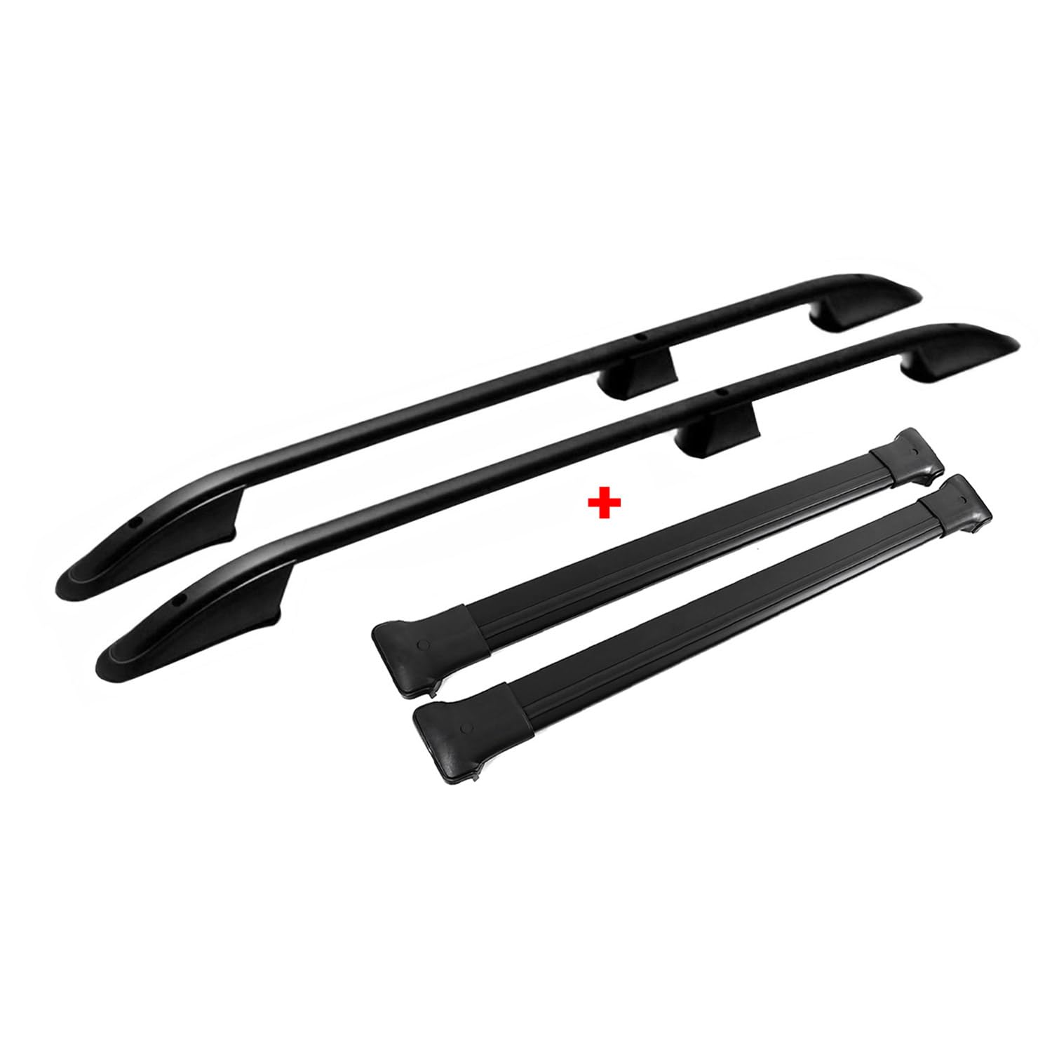 OMAC Black Roof Rack Rail Cross Bars Set (4-Piece) for RAM ProMaster City 2015-2022 - Heavy-Duty Cargo Carrier for Camping, Road Trips & Outdoor Adventures
