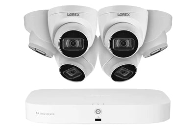 Lorex Fusion 4K 16 Channel (8 Wired + 8 WiFi) 2TB NVR Security System with Dome Cameras & Listen-In Audio - Ideal for Home & Business Surveillance