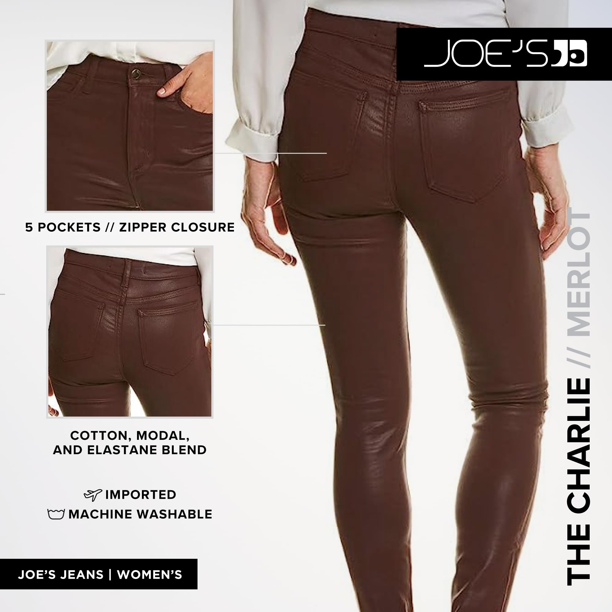 Women's The Charlie High Rise Skinny Ankle Jeans - Slim Fit Stretch Denim Pants for Casual Wear & Everyday Outfits
