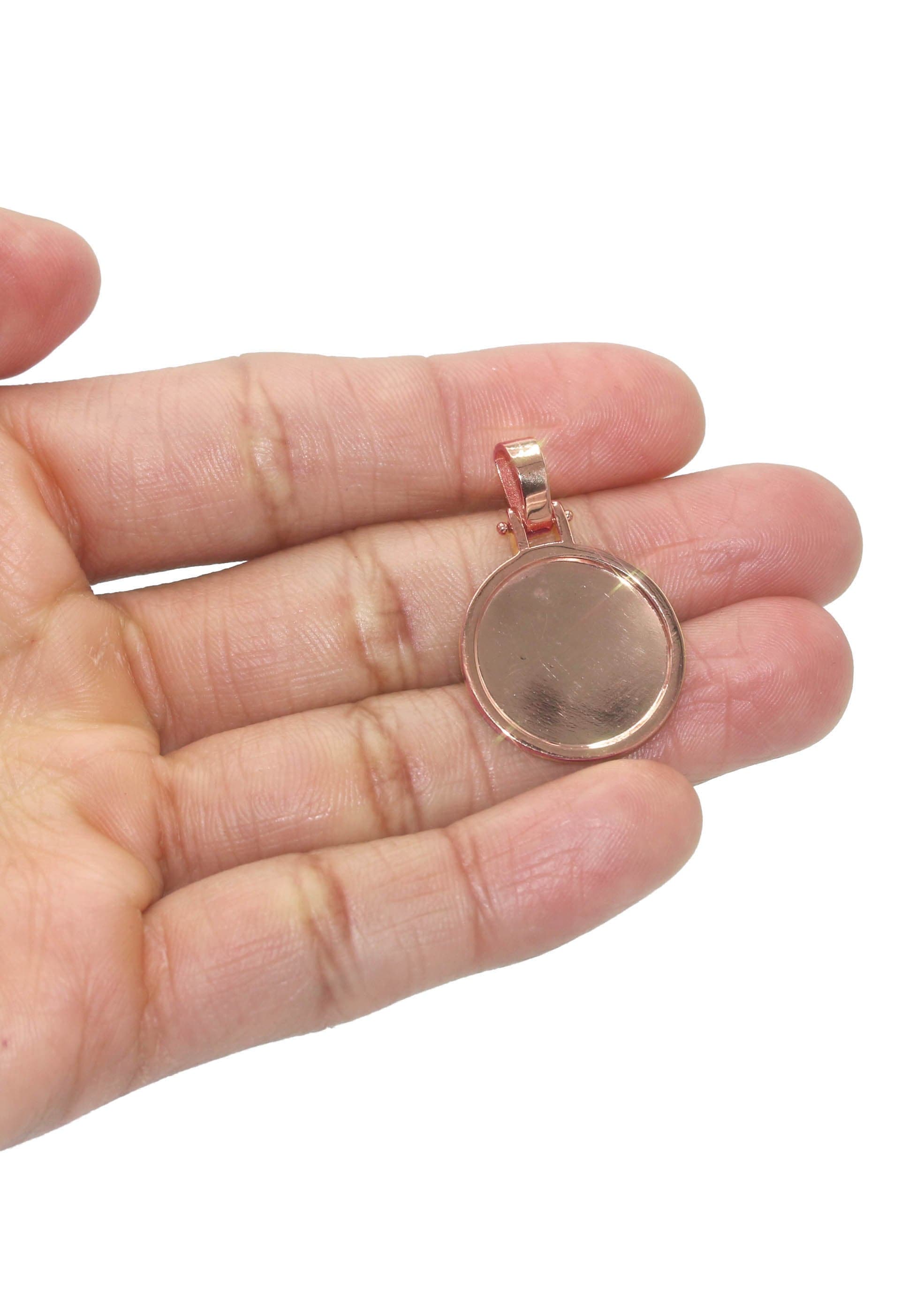 10K/14K Rose Gold Small Round Picture Pendant Necklace for Women - Personalized Photo Locket Jewelry Gift for Mom, Wife, Girlfriend - Perfect for Anniversaries, Birthdays & Special Occasions