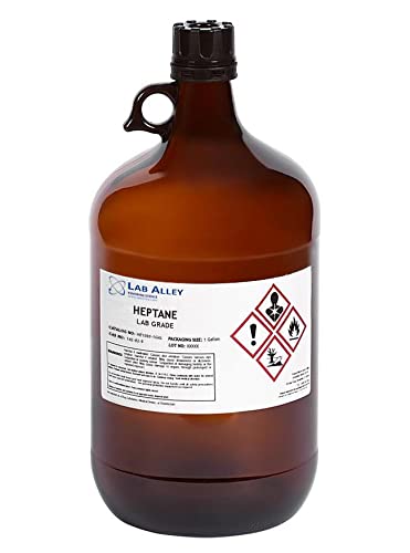 Premium Lab-Grade Heptane - 4 Gallons (4 x 1 Gallon Bottles) | High Purity Solvent for Extraction, Cleaning & Industrial Use | Ideal for Laboratories, Manufacturing & DIY Projects