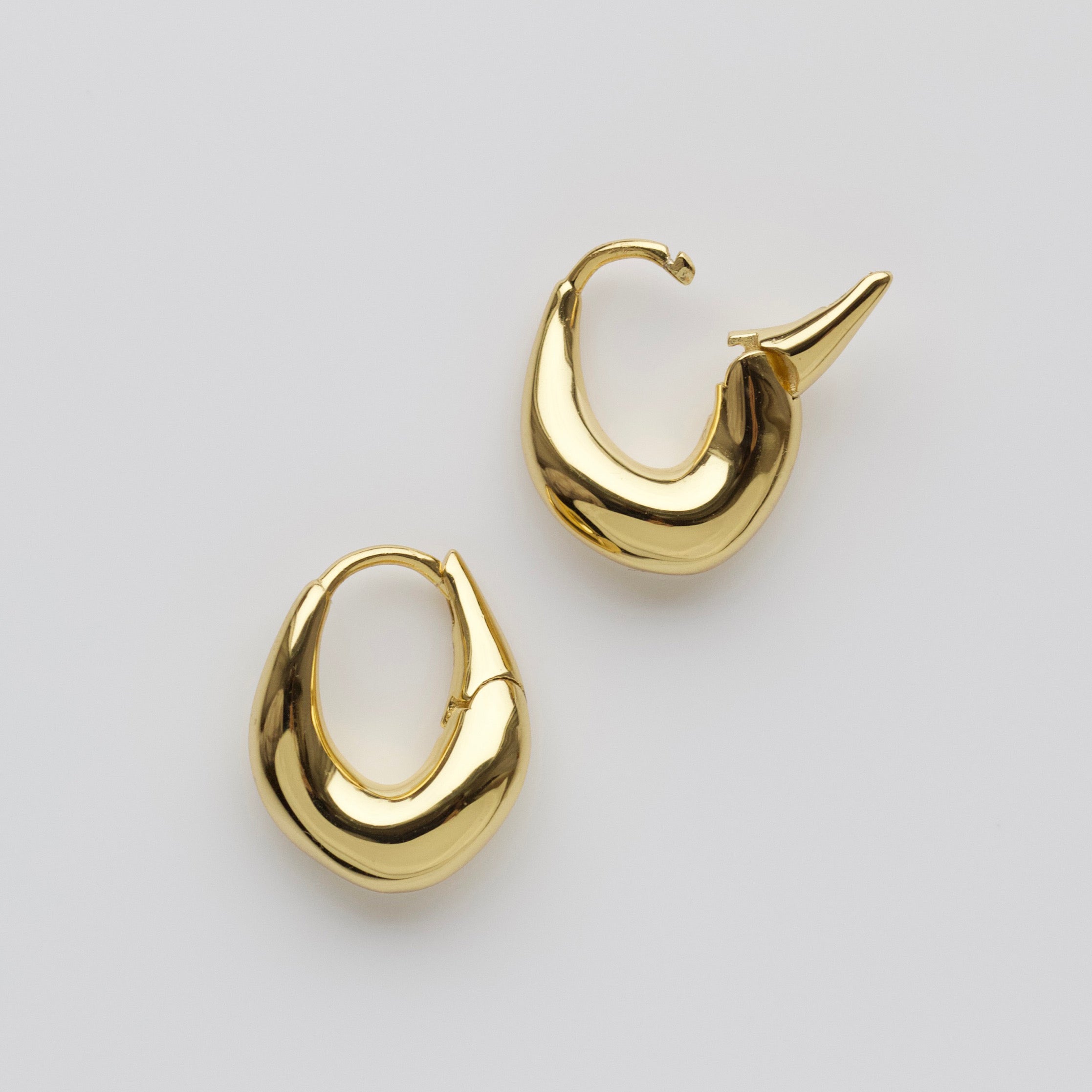 Midas Organic Wave Hoops - 14K Gold Plated Boho Earrings for Women, Lightweight Dangle Hoop Earrings for Everyday Wear | Perfect for Casual Outfits, Beach Vacations & Festival Style