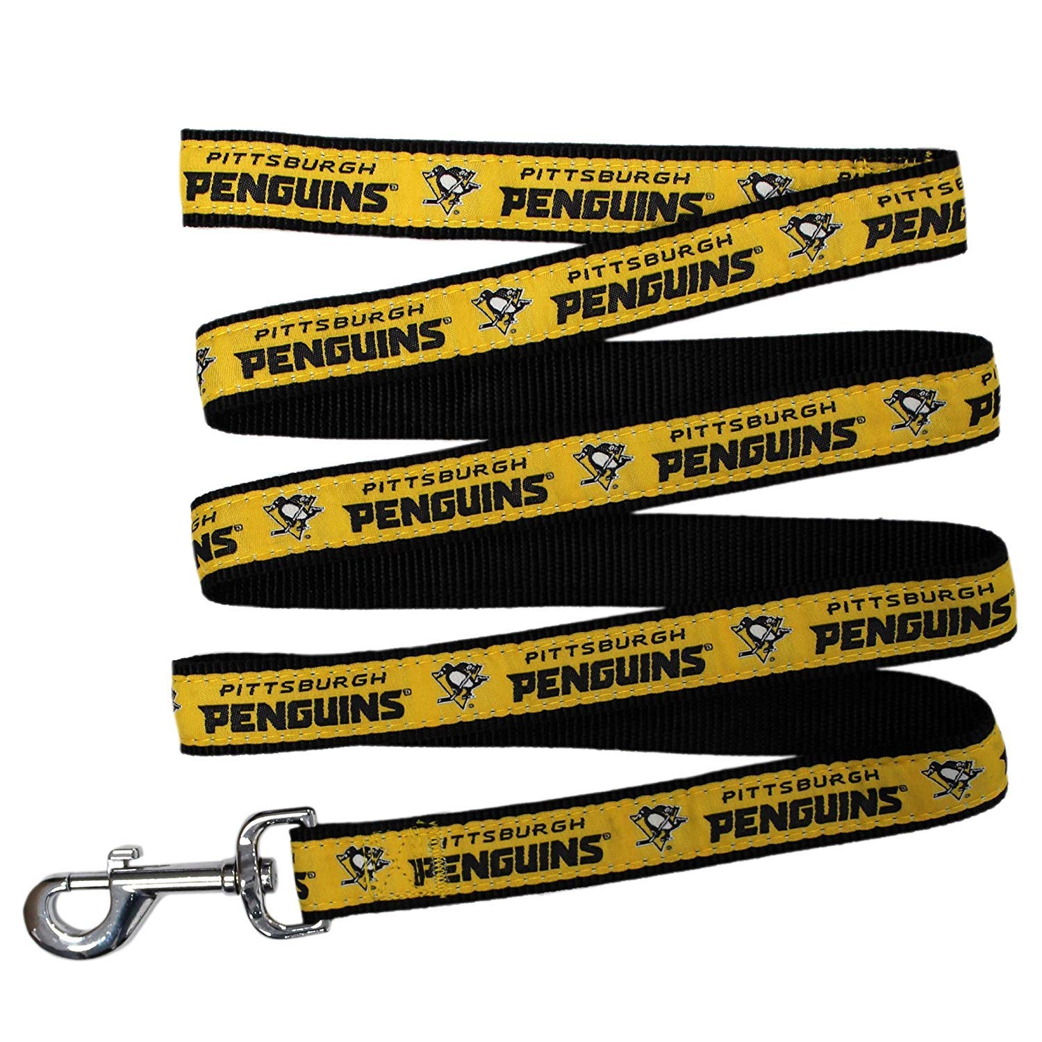 Pittsburgh Penguins NHL Dog Leash & Cat Leash - Medium 4ft Hockey Pet Leash for Dogs & Cats - Durable 0.62in Width Pet Walking Accessory - Perfect for Hockey Fans, Game Day Walks & Team Spirit Outings (PEN-3031-MD)