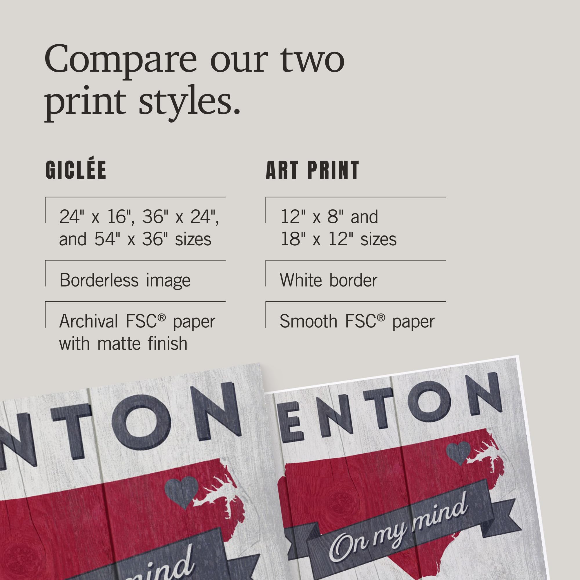 Lantern Press 36x54 Inch Giclee Art Print - Edenton North Carolina Landscape Wall Decor | Premium State on My Mind Artwork for Living Room, Bedroom & Office Decoration