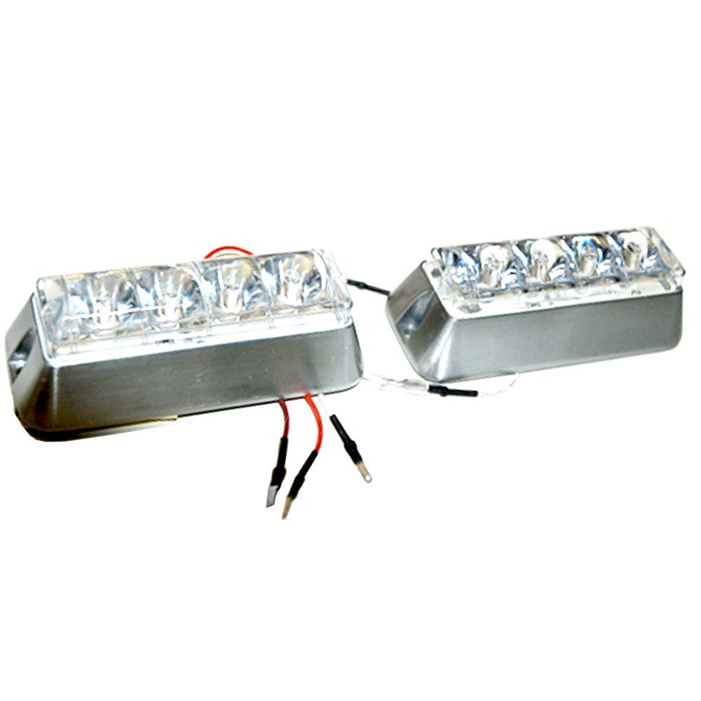 Exh04 Master and Slave Red LED Strobe Grille Lights - High Visibility Emergency Warning Lights for Trucks, Emergency Vehicles & Off-Road Use
