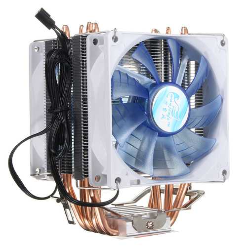 92mm 3-Pin Blue LED Copper CPU Cooler - High Performance Cooling Fan & Heat Sink for Intel LGA775/1156/1155 & AMD AM2/AM2+/AM3 - Perfect for Gaming PCs & Workstation Builds