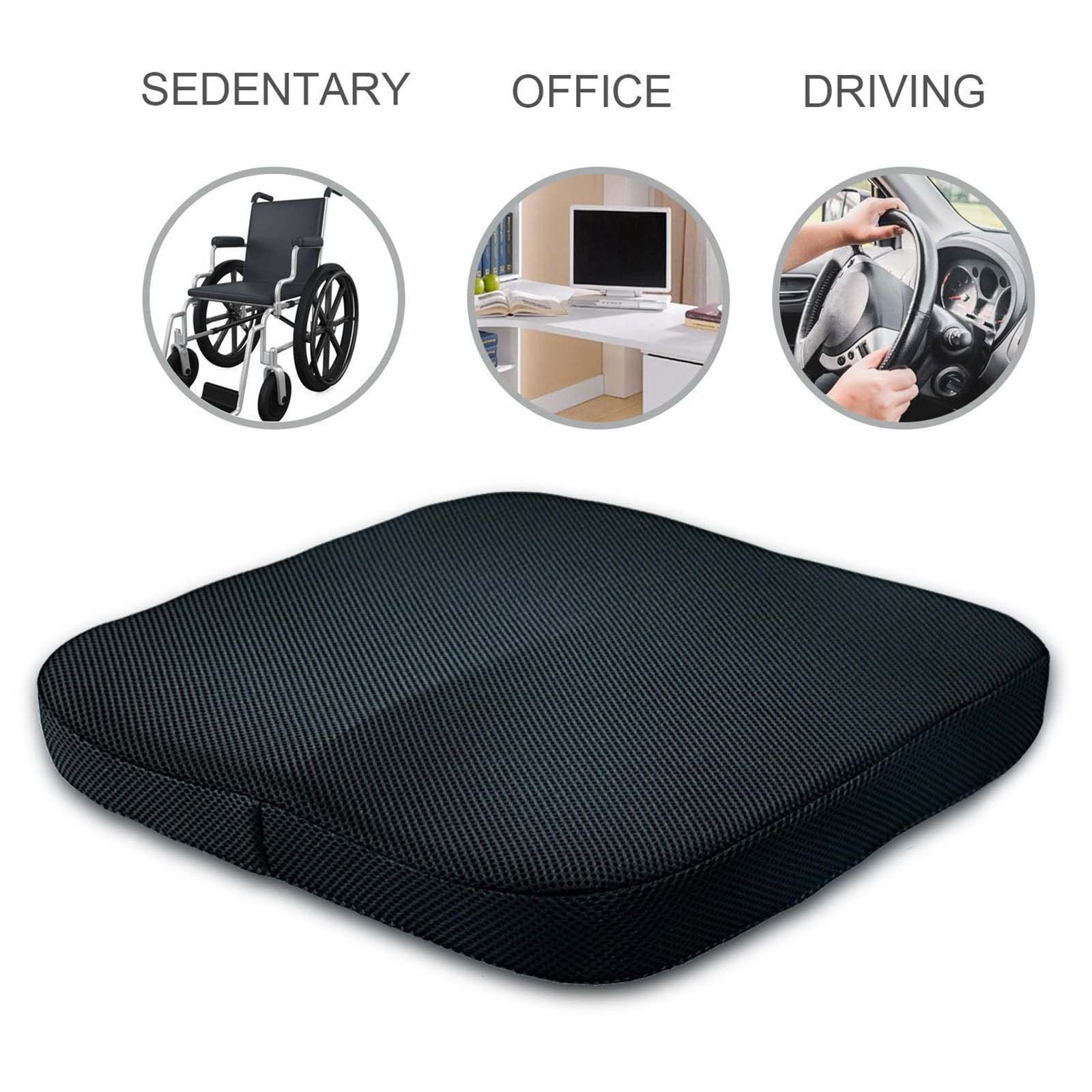 Premium Memory Foam Seat Cushion with Carry Handle - Orthopedic Comfort for Office Chairs, Wheelchairs & Car Seats - Relieves Back Pain & Improves Posture - Ideal for Long Sitting Hours at Work, Home or Travel