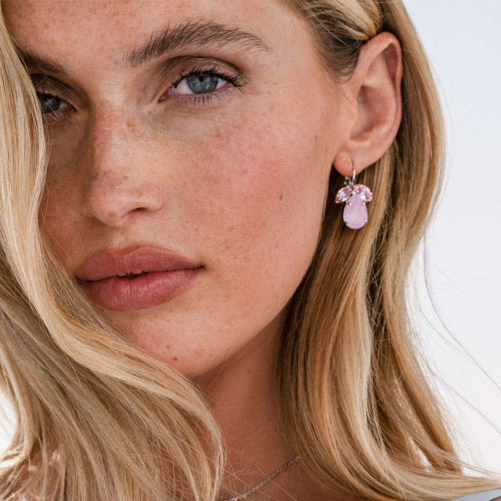 Timo Earrings - Soft Pink Combo | Dainty Rose Gold Earrings for Women | Perfect for Date Night, Wedding & Everyday Wear