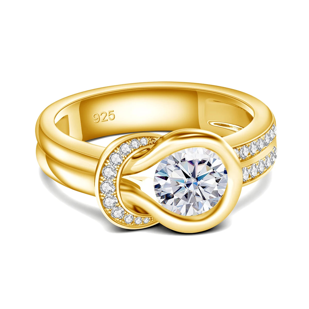 Luxury Moissanite Engagement Ring for Women - 7mm 1.2ct Wedding Band with Certificate, Elegant Bow Knot Design, Trendy Bride Gift for Anniversary, Proposal & Special Occasions