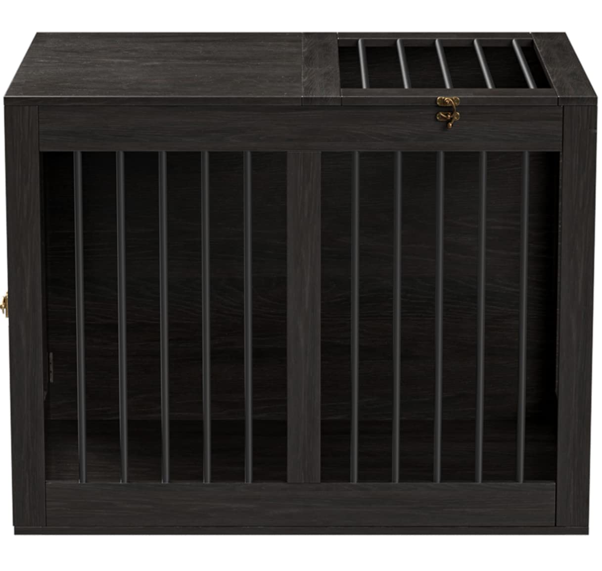 Furniture-Style Wooden Dog Crate with Double Doors - Chew-Proof, Easy to Assemble Indoor Dog Kennel for Small Dogs - Modern Black Pet Cage for Living Room & Bedroom