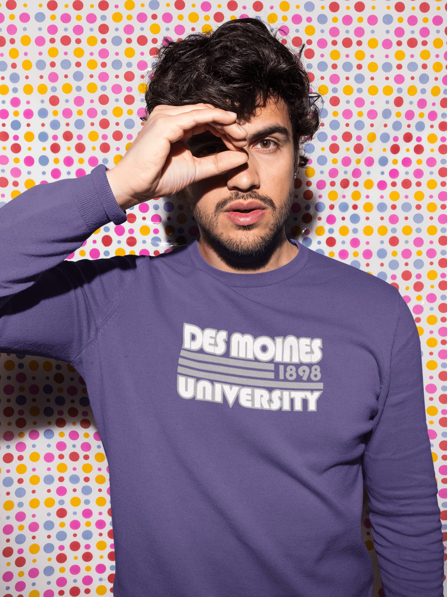 Vintage Retro Des Moines University Unisex Crewneck Sweatshirt | DMU Alumni & Student Apparel | Comfortable College Sweatshirt for Campus Wear & School Spirit