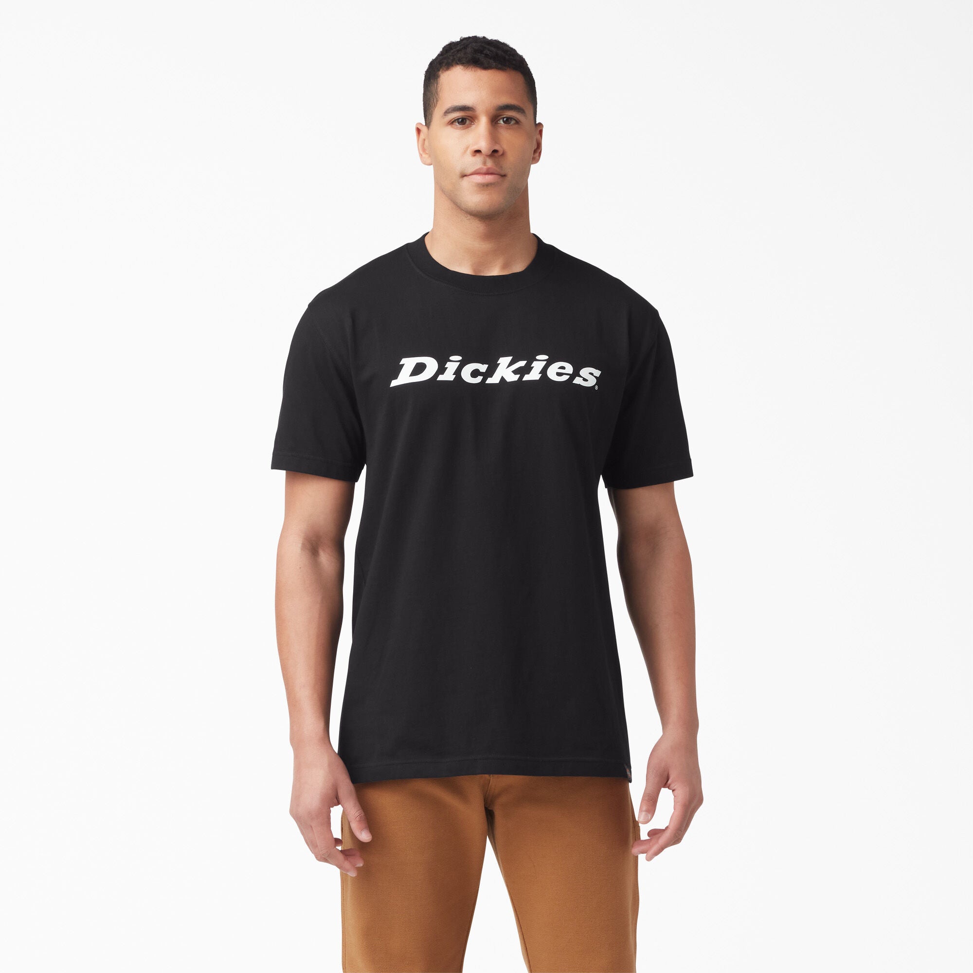Dickies Short Sleeve Wordmark Graphic T-Shirt for Men - Comfortable Cotton Crewneck Tee for Casual Wear, Work & Street Style (WS22B)