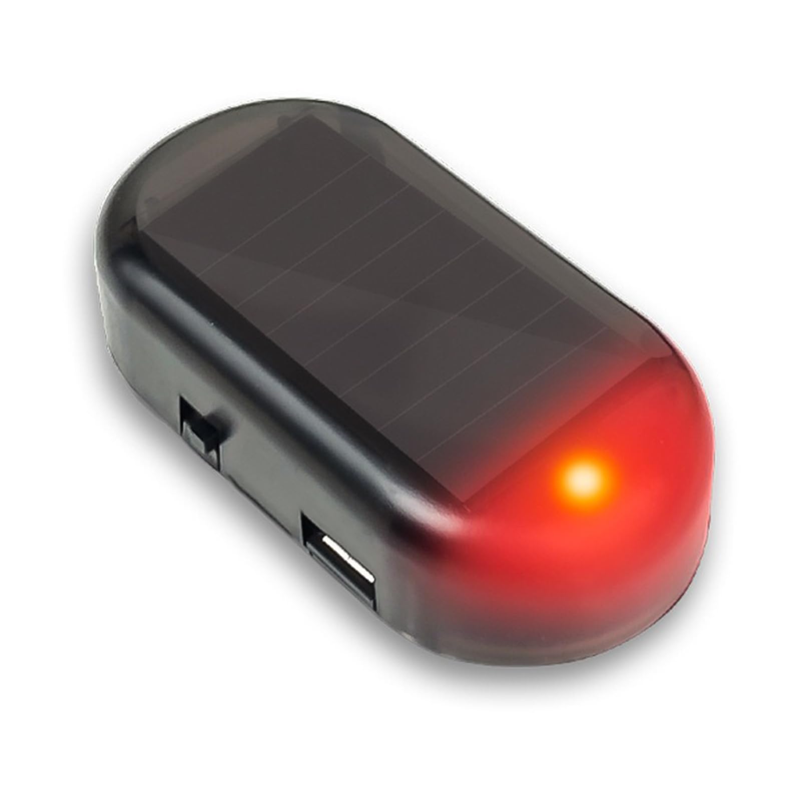 Anti-Theft LED Flashing Security Light - Solar Powered Fake Dummy Alarm with USB Charger - Universal Car Security Accessory for Most Vehicles (Red) | Perfect for Parking Lots, Garages & Nighttime Vehicle Protection