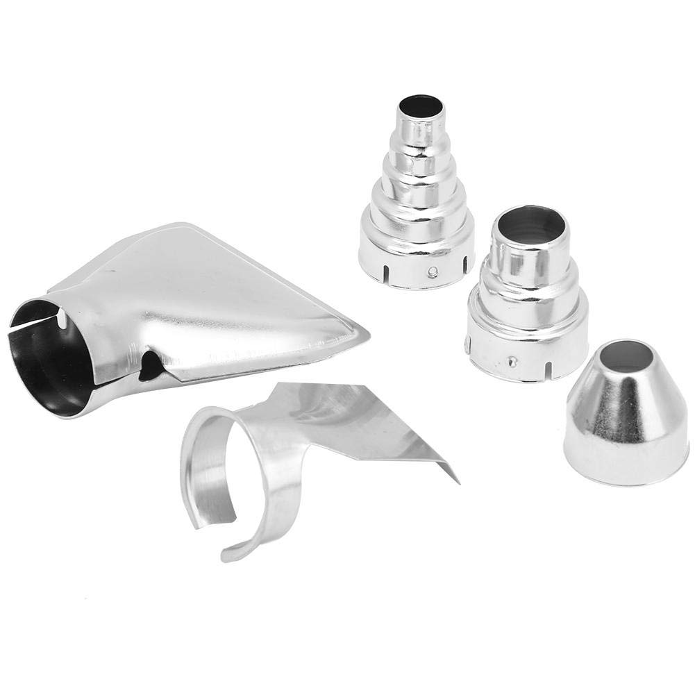 5-Piece Stainless Steel Hot Air Gun Nozzle Kit for Soldering, Brazing & Heat Shrinking - Professional Heat Blower Accessories for Electronics Repair, DIY Crafts & Shrink Wrapping