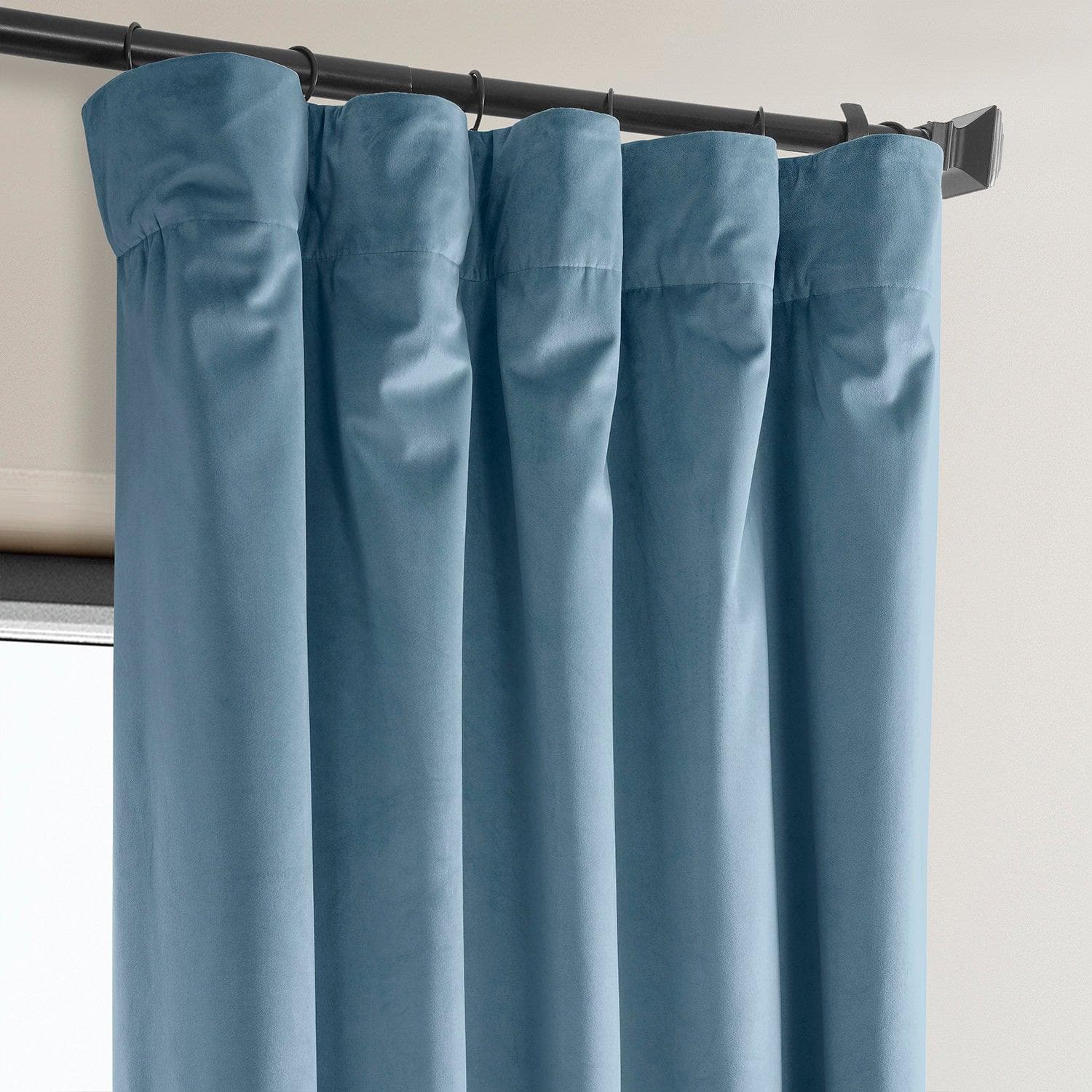 Light Blue Heritage Plush Velvet Blackout Curtains - Thermal Insulated Window Drapes for Bedroom, Living Room & Nursery (54x84 Inches)