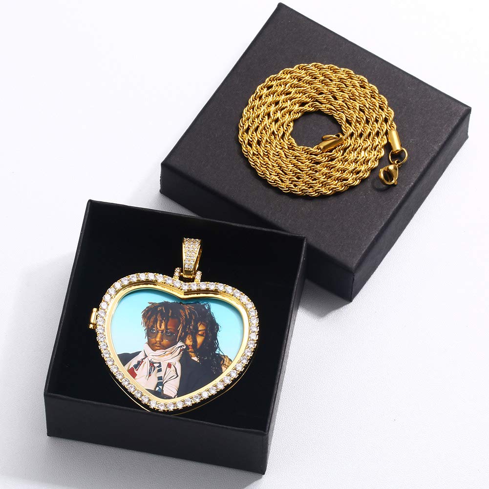 Custom Engraved Photo Necklace for Men - Personalized Hip Hop Picture Pendant & Tennis Chain - Perfect Gift for Birthday, Anniversary & Special Occasions