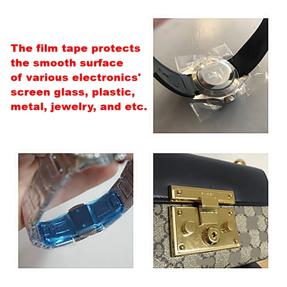 No Residue Removable Adhesive Protective Tape - Scratch Resistant Film Roll for Glass, Metal, Plastic Surfaces (19.6