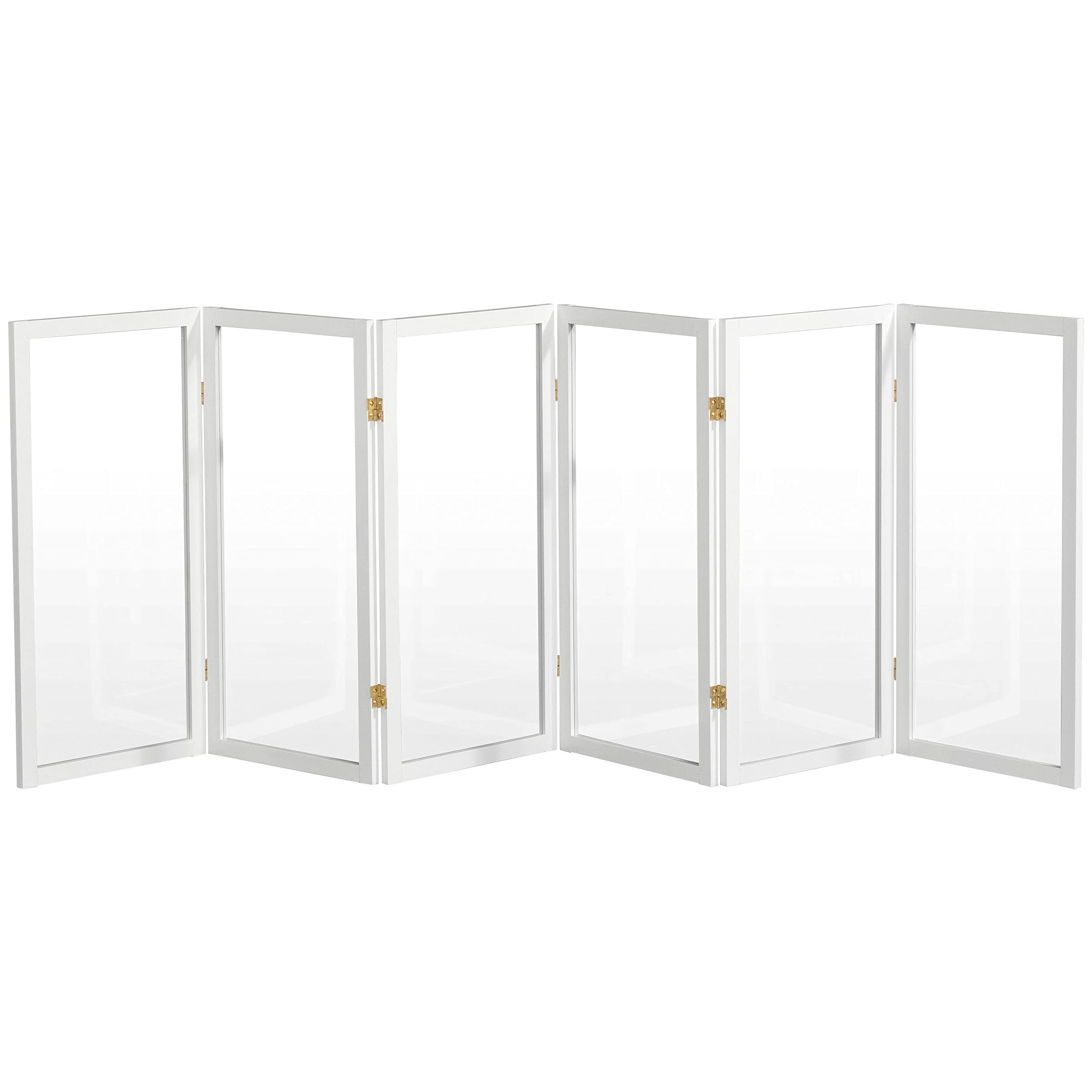 3 ft. Short Clear Plastic Partition White 6 Panel - Office Desk Divider, Social Distancing Screen for Schools, Restaurants & Retail Stores