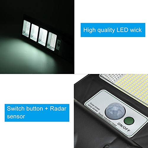 300W 600W 900W 1200W IP65 Waterproof Solar Street Light with Remote Control & PIR Motion Sensor - Outdoor LED Solar Lamp for Garden, Pathway, Driveway, and Backyard Lighting