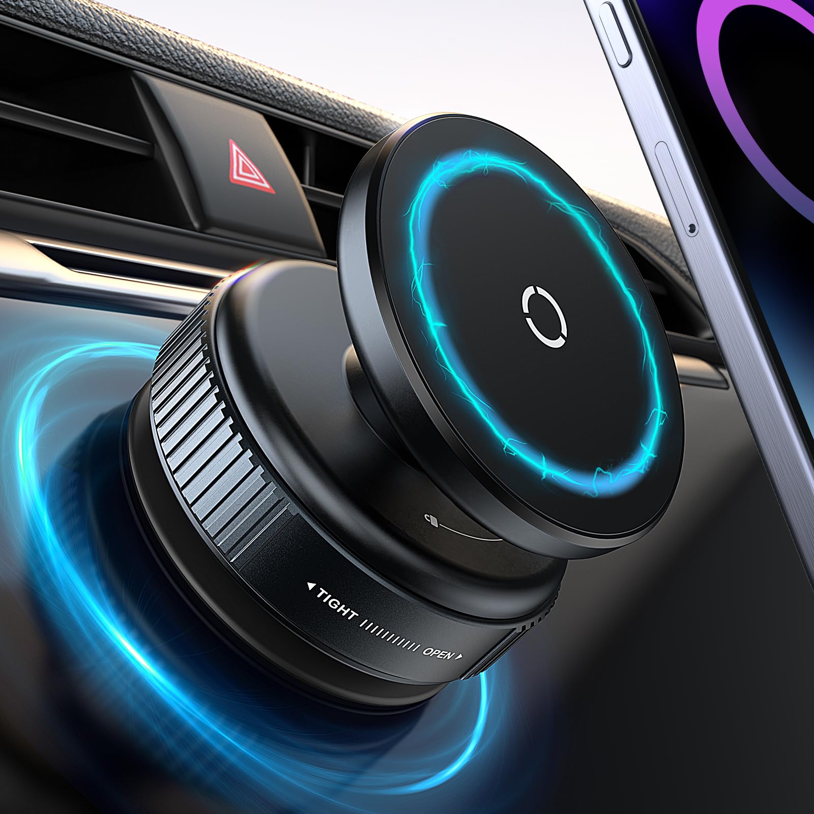 Magnetic Car Phone Holder with 360° Adjustable Suction Cup Mount - Universal Smartphone Stand for iPhone, Samsung, Android - Perfect for Gym, Mirror, Dashboard & Smooth Surfaces - Secure Hands-Free Use While Driving, Working Out or at Home