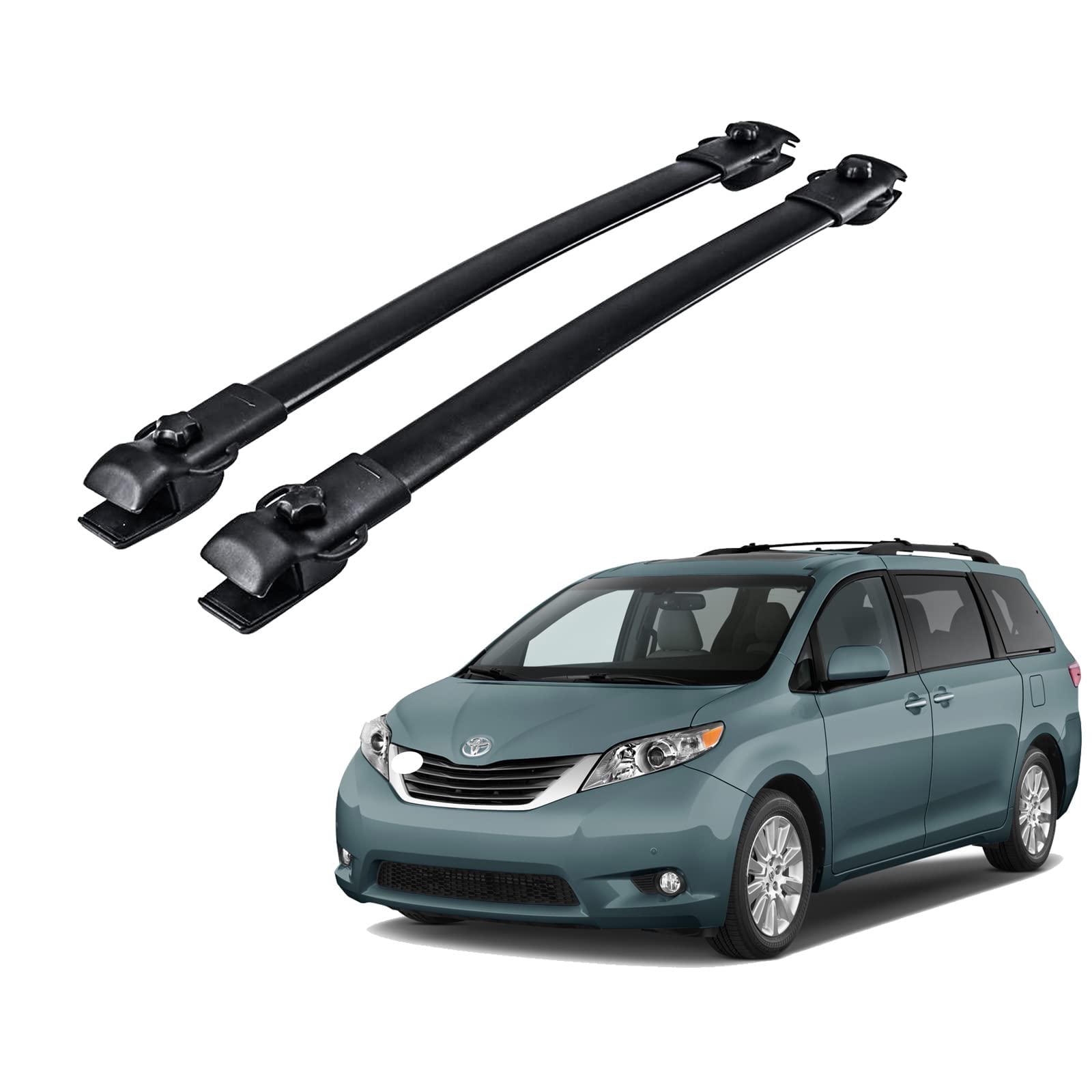ALAVENTE Roof Rack Cross Bars for Toyota Sienna 2011-2020 | Heavy Duty 150 lbs Capacity | Replacement Luggage Rails with Top Side Rail | Perfect for Road Trips, Camping & Outdoor Adventures
