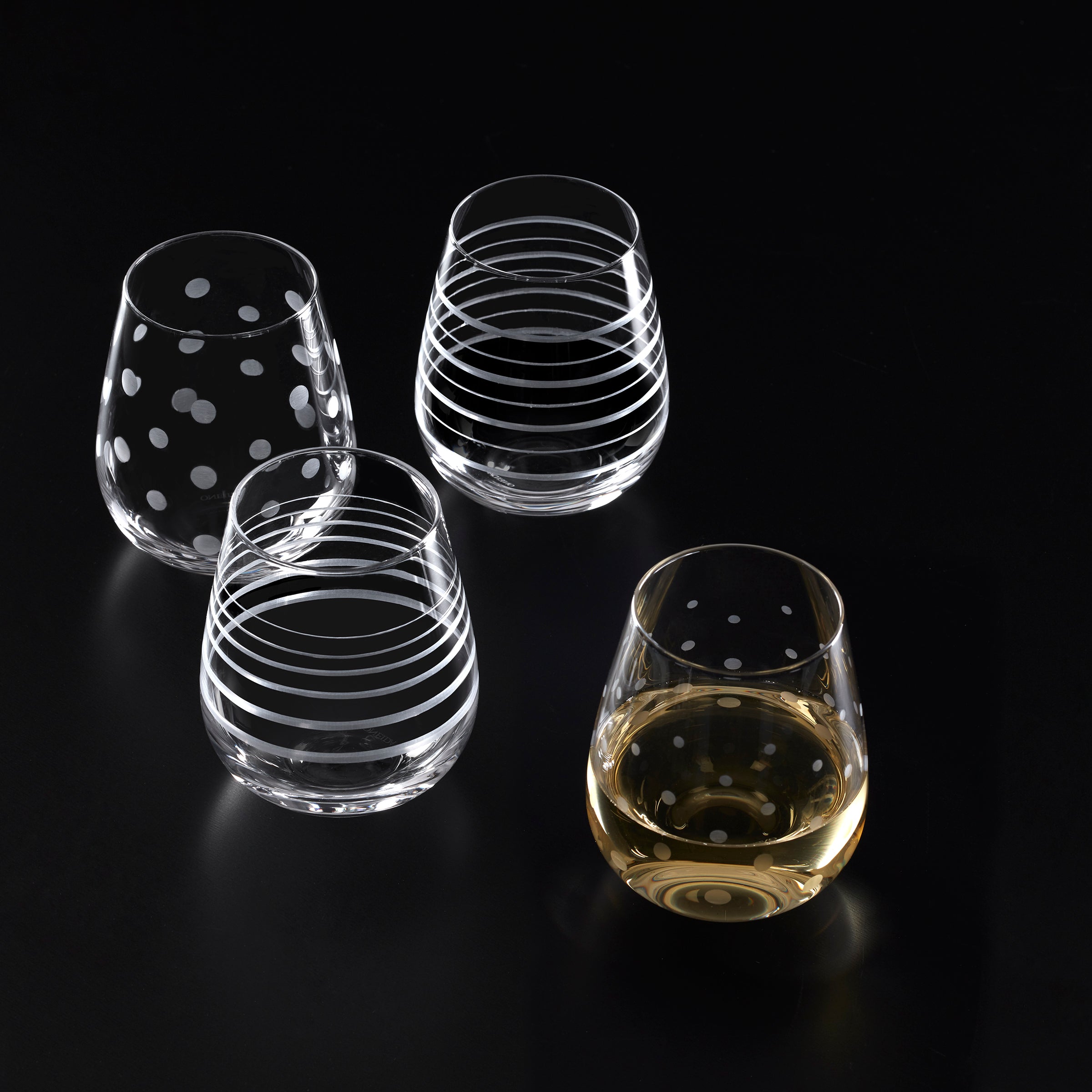 Premium Mingle Stemless Wine Glasses Set of 4 - Shatterproof BPA-Free Crystal Clear Glasses for Red & White Wine, Cocktails, Juice - Perfect for Parties, Weddings, Home Bar & Gifts
