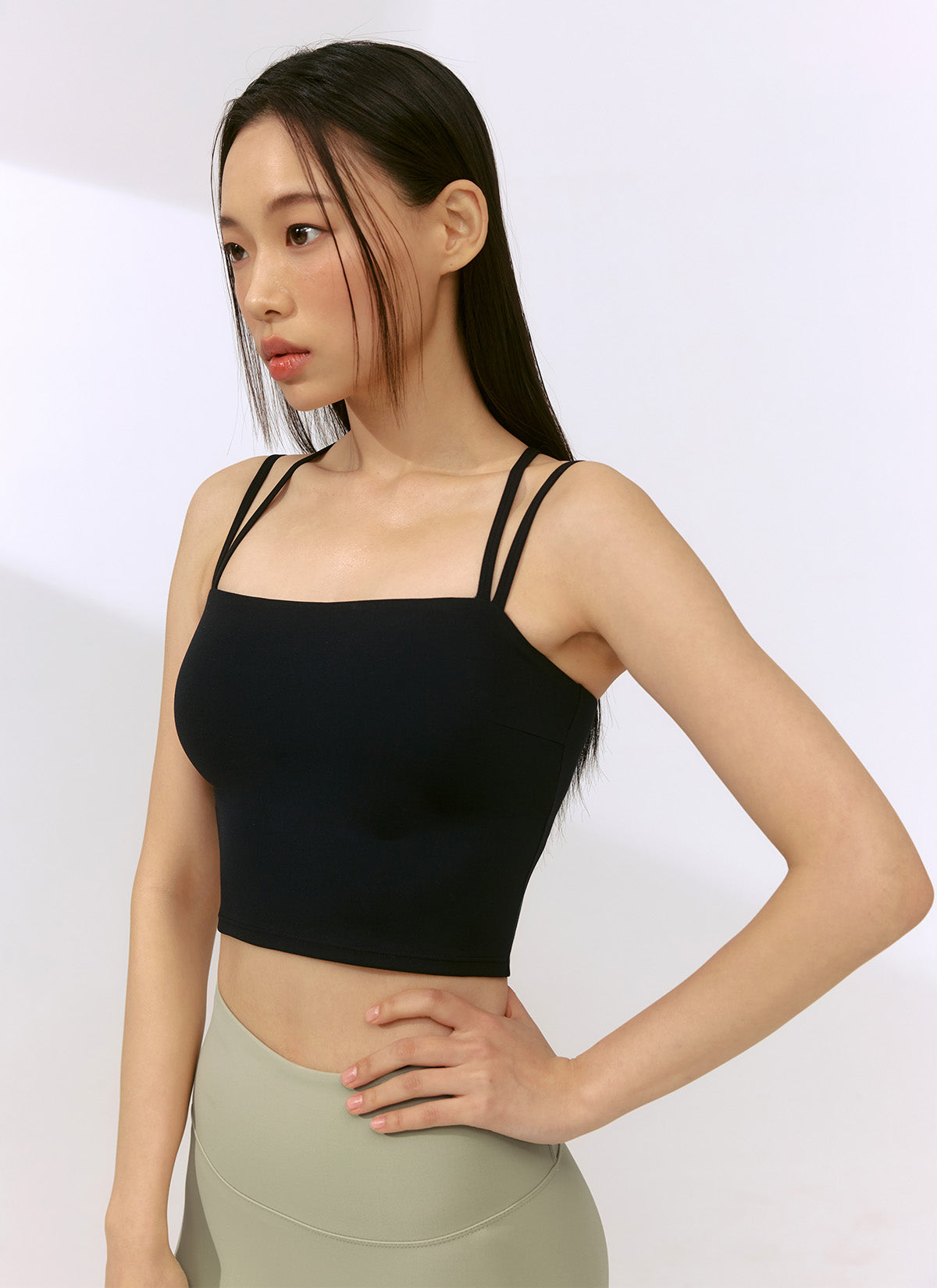 Black Label Power Rise Double Strap Sports Bra - High Support Workout Top for Running, Yoga & Gym