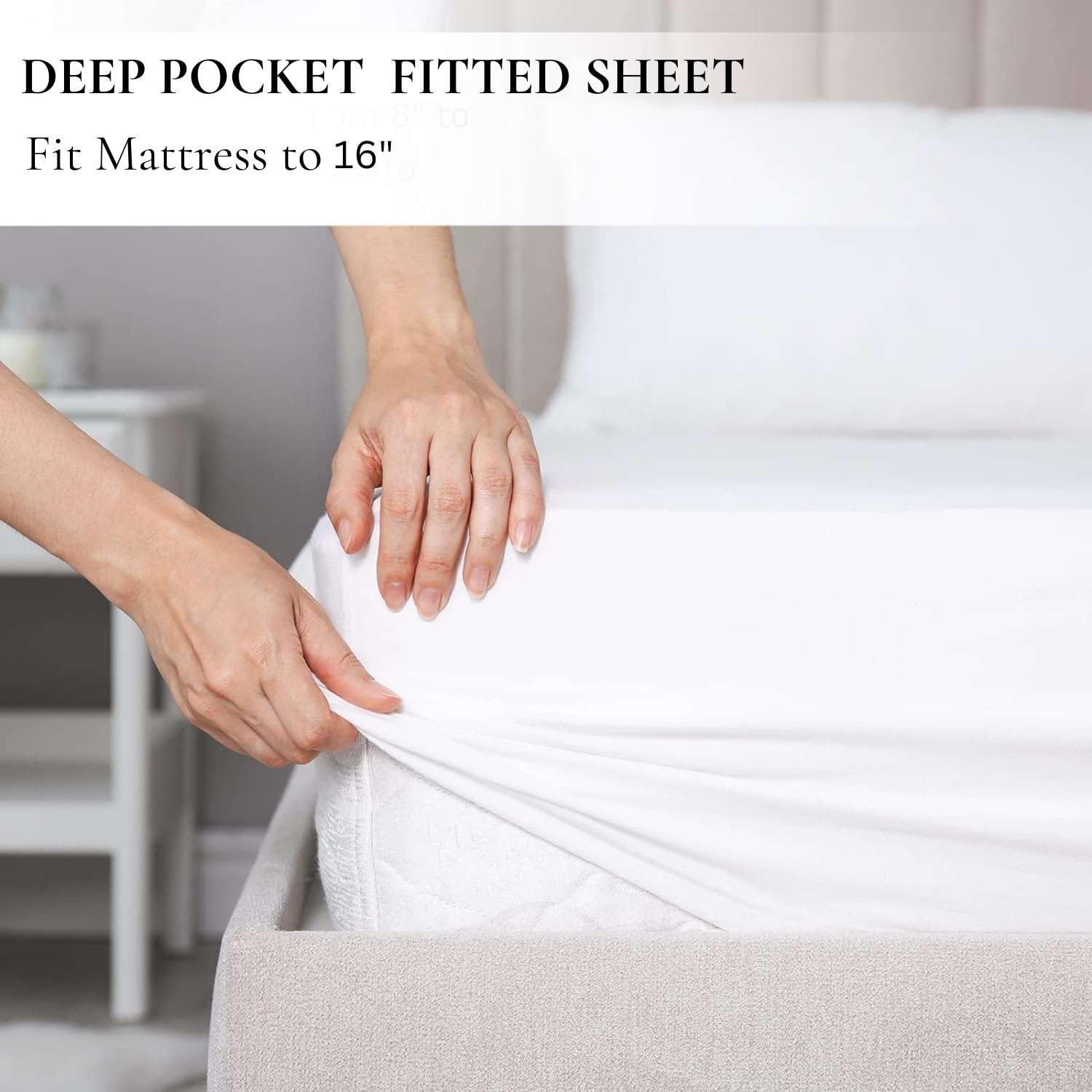 6-Piece Queen Size Sheet Set - 400 Thread Count 100% Egyptian Cotton Bed Sheets with Deep Pockets - Ultra Soft & Breathable - Perfect for Master Bedroom, Guest Room or Vacation Home (White)
