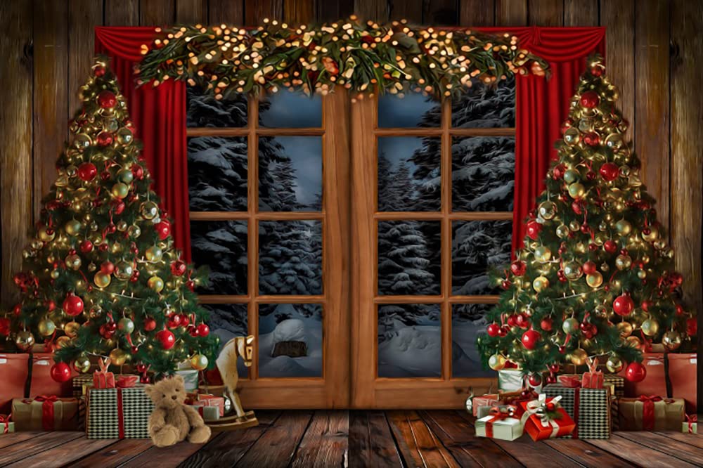 Christmas Backdrop 10x6.5ft Snow Scene for Photography & Gifts - Holiday Party Decor