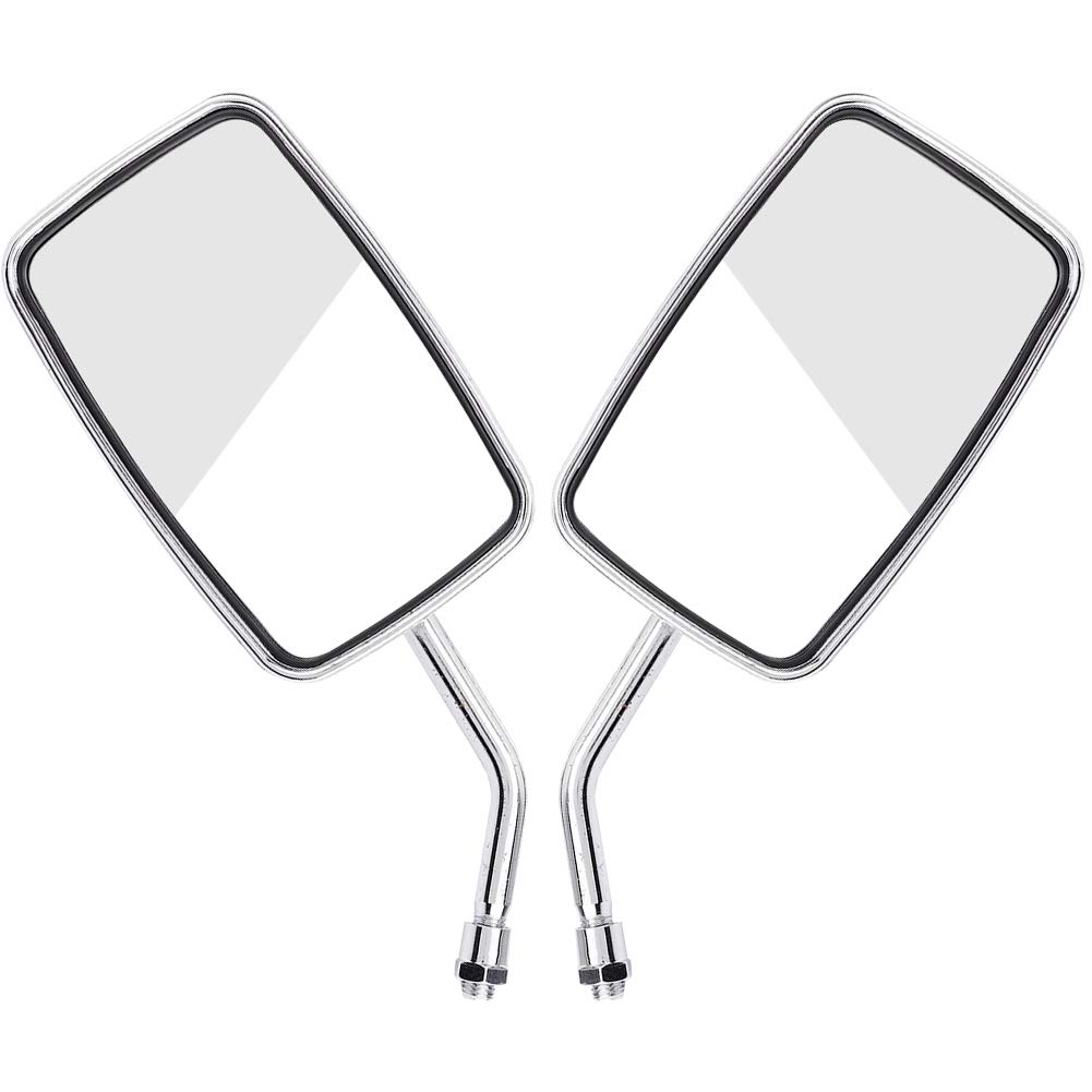 Universal 10MM Motorcycle Mirrors - 2Pcs Chrome Rearview for Cruisers & Bikes