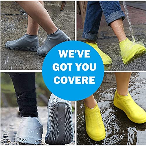 HEBEZON Waterproof Silicone Shoe Covers - Non-Slip Anti-Skid Rain Boots for Outdoor Activities, Hiking, Gardening & Commuting - Reusable Portable Rainproof Shoe Protectors