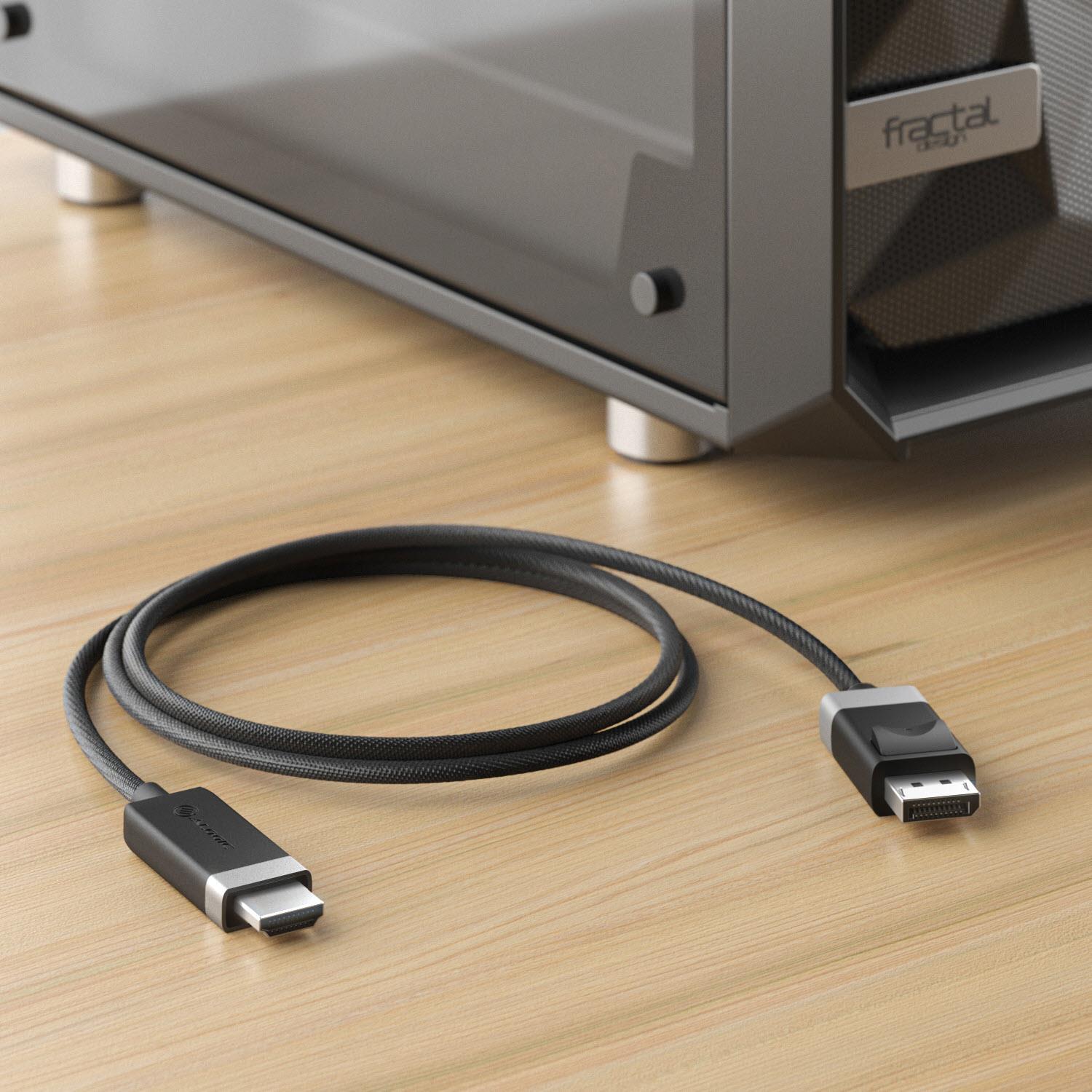 Alogic Fusion 4K DisplayPort to HDMI Active Cable 6.6ft (2m) - Ultra HD Video & Audio Transmission for Gaming, Home Theater & Office Setup