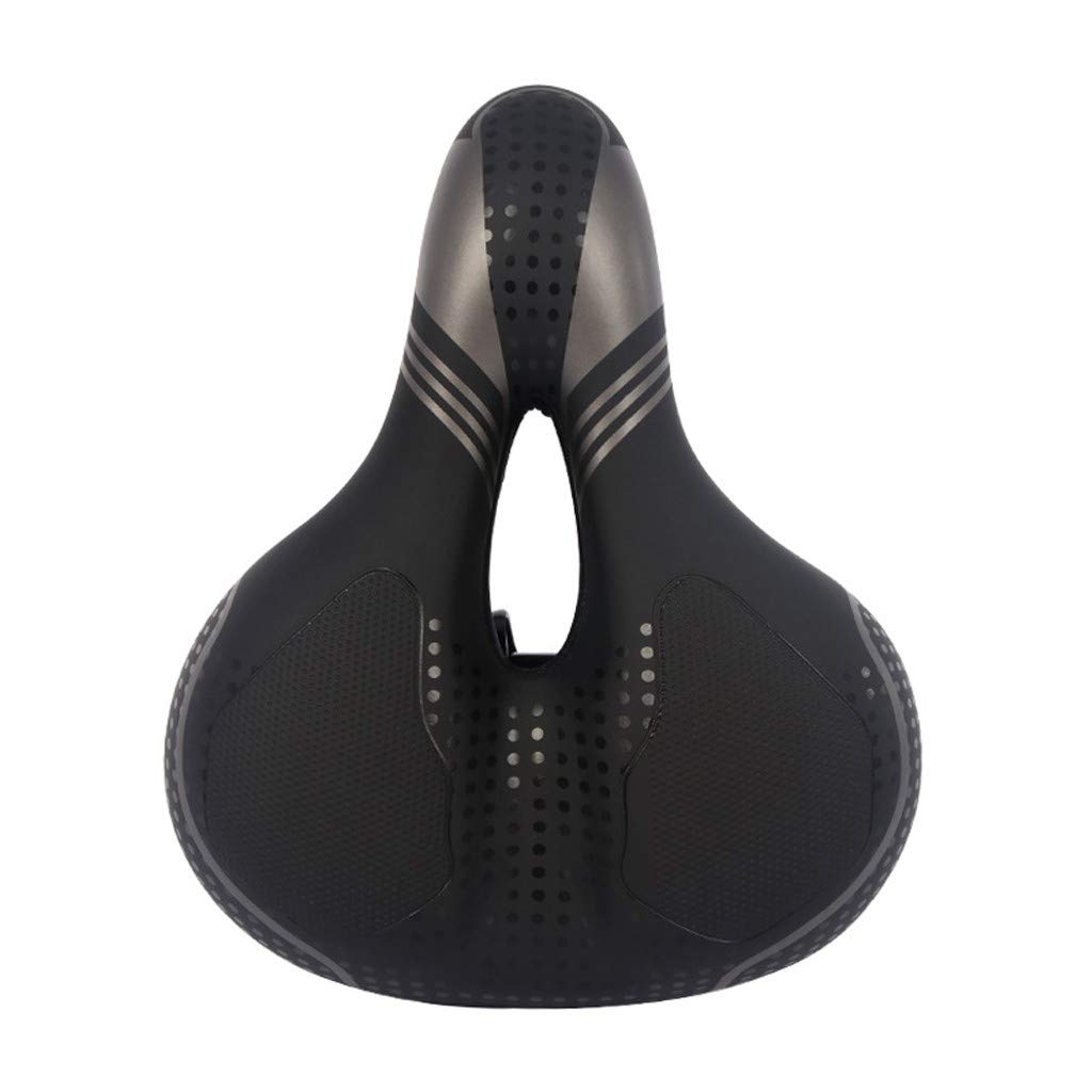 Comfortable Shockproof Padded Bicycle Seat Cover - Wide Cycling Cushion Pad for Men & Women - Green Bike Saddle Accessories with Extra Comfort (Black, One Size) - Perfect for Long Rides, Commuting & Outdoor Cycling