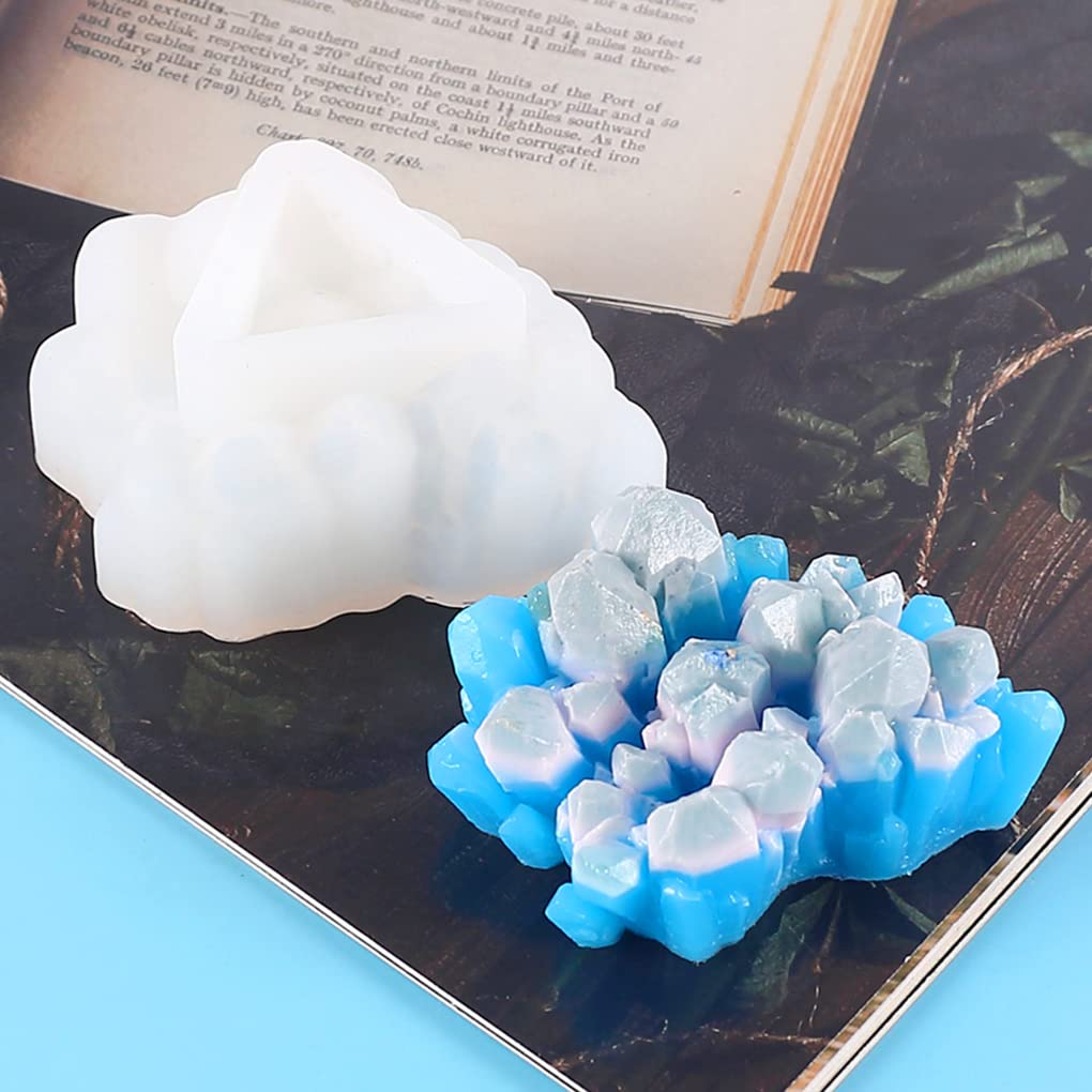 FineInno 8-Piece Crystal Resin Molds Set - Premium Silicone Cluster Molds for DIY Jewelry, Epoxy Crafts, Candles & Isomalt - Druzy Gem & Iceberg Molds for Resin Art, Home Decor & Gift Making