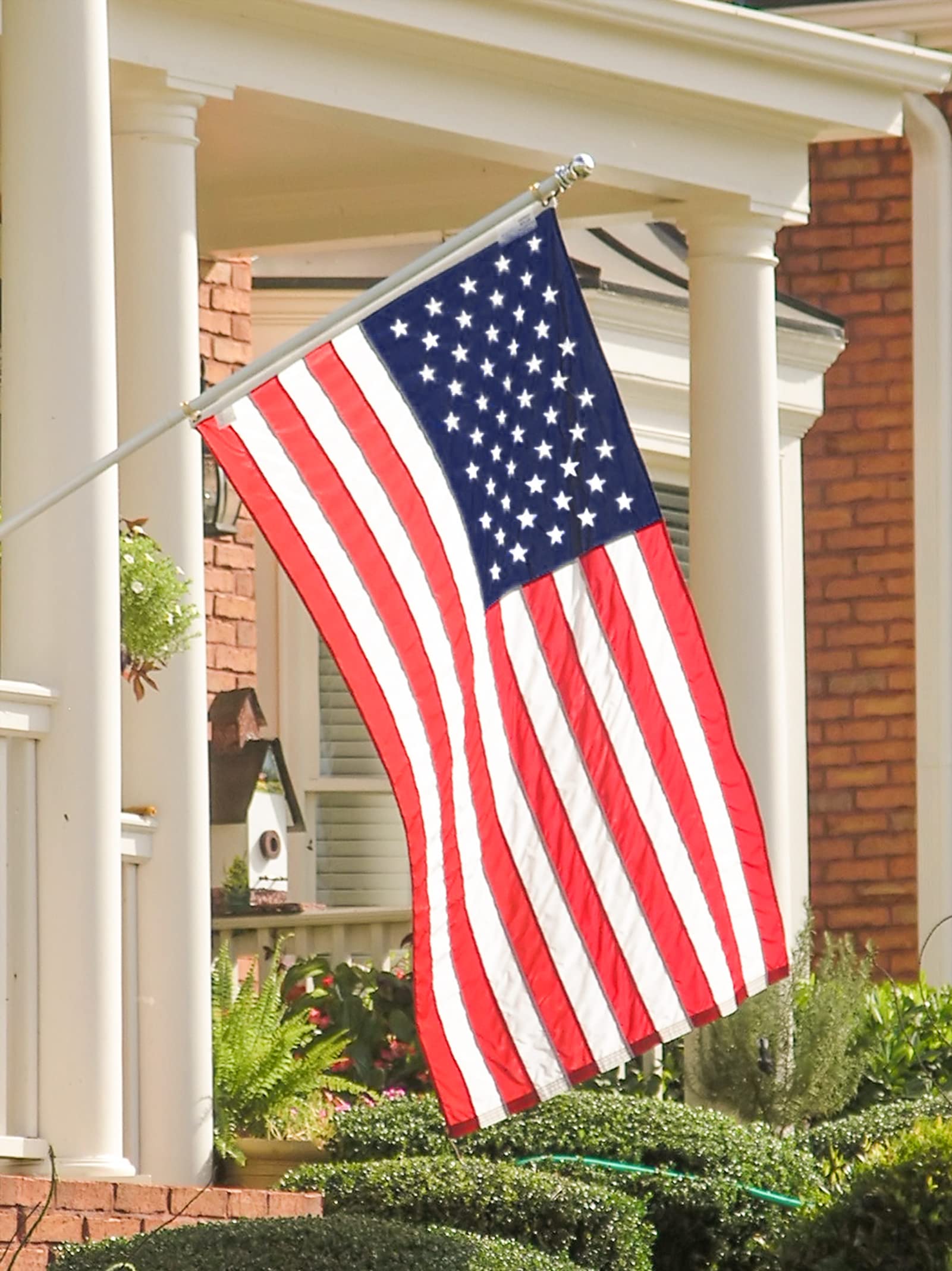 3x5 Heavy Duty American Flag - Outdoor US Flag with Embroidered Stars & Brass Grommets - Durable Sewn USA Flag for Patio, Garden, and Home Decoration