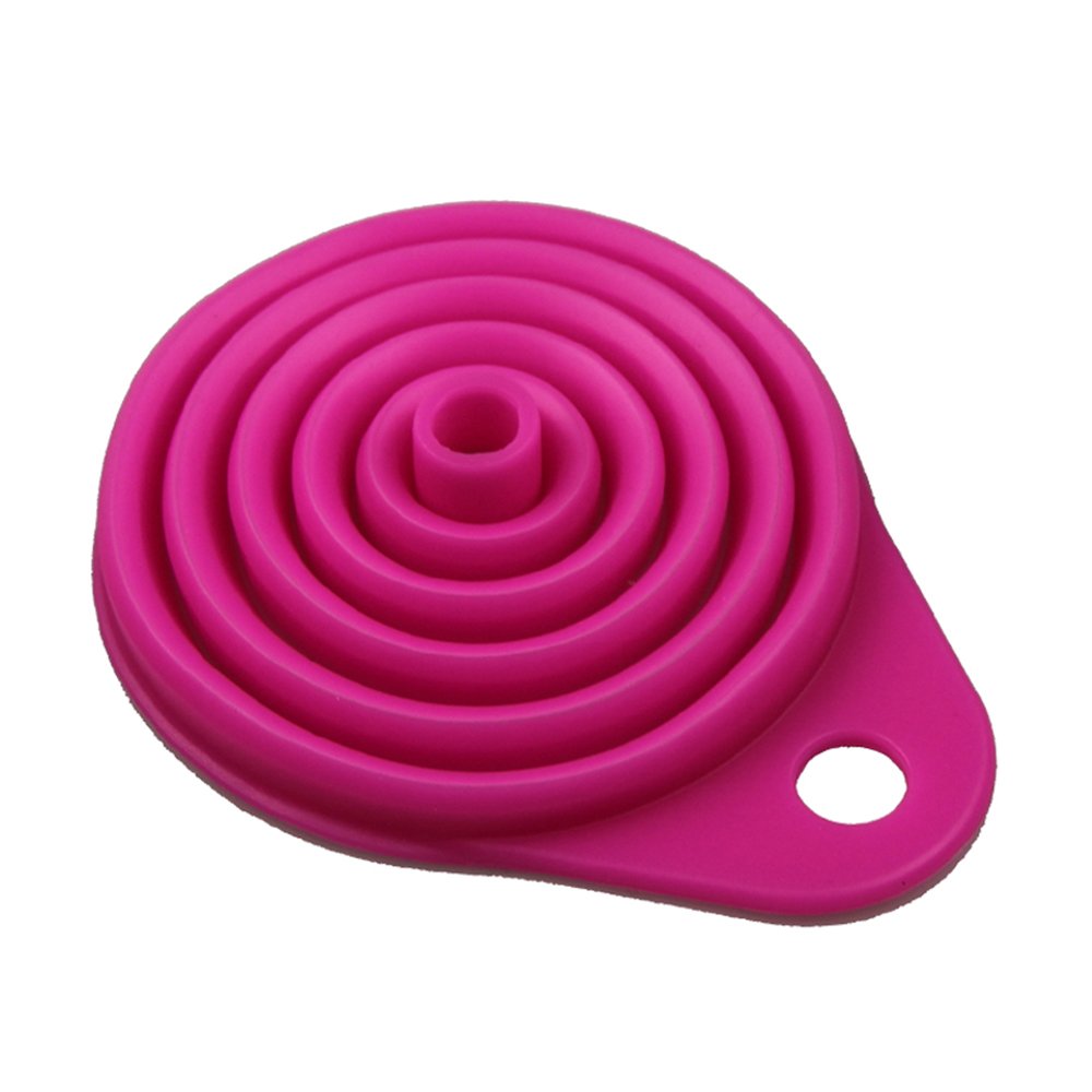 Foldable Silicone Funnel for Kitchen - BPA Free, Heat Resistant, Dishwasher Safe Collapsible Funnel (Pink) - Perfect for Baking, Cooking, Oil Transfer & Liquid Pouring