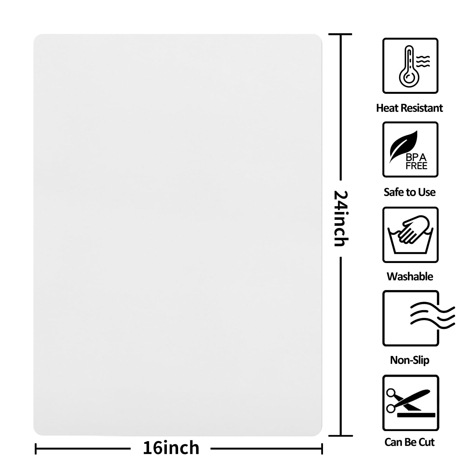 Premium Extra Large Silicone Kitchen Counter Mat (24