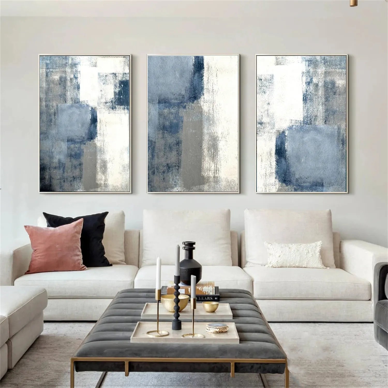 Abstract Tranquility Set of 3 Wall Art Prints - Modern Minimalist Home Decor for Living Room, Bedroom & Office - #WS178