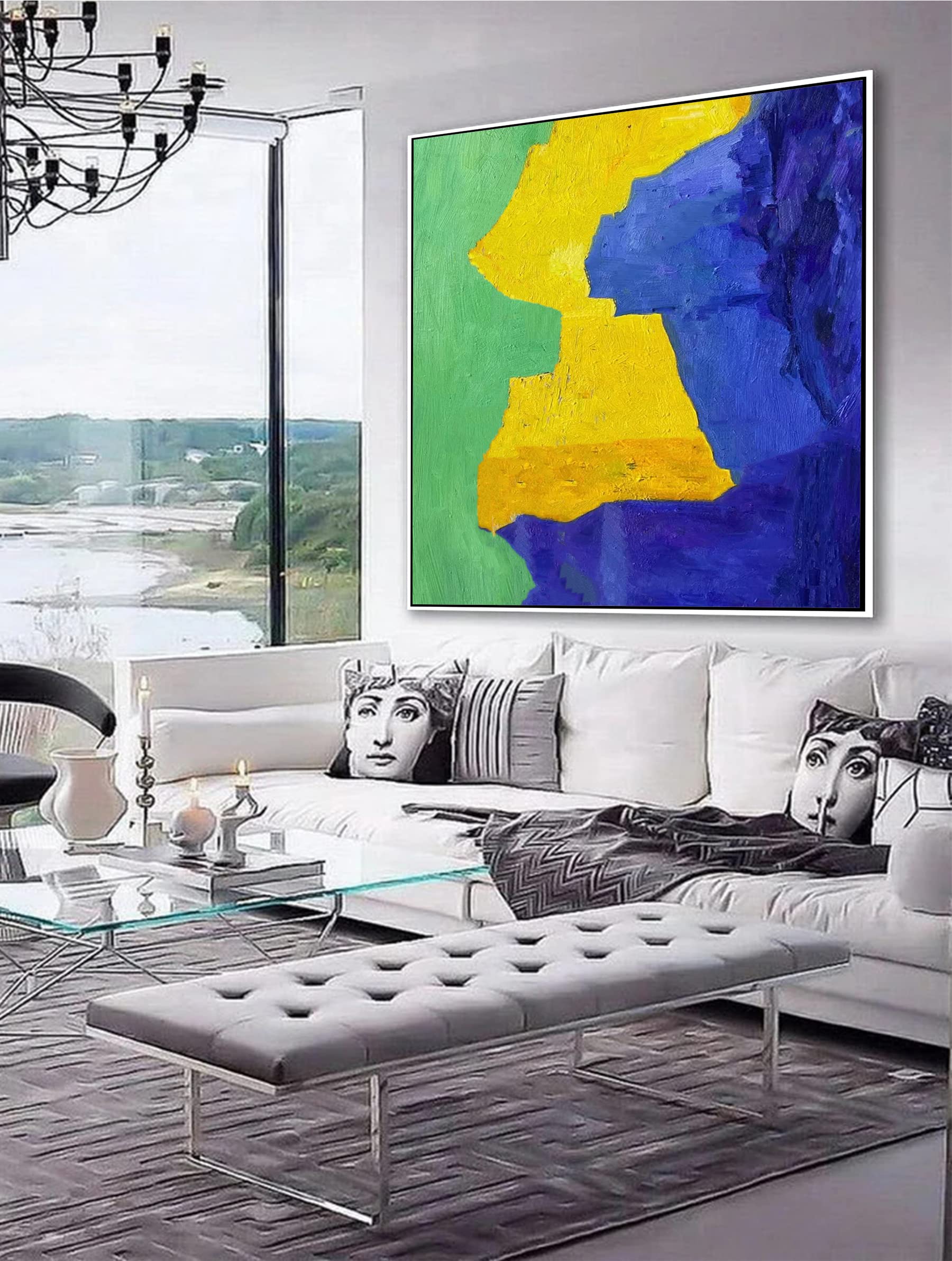 Handmade Abstract Wall Art Canvas Painting - Modern Home Decor for Bedroom, Living Room, Office & Bathroom - 36x36 Inches - Perfect for Creating a Stylish & Cozy Atmosphere