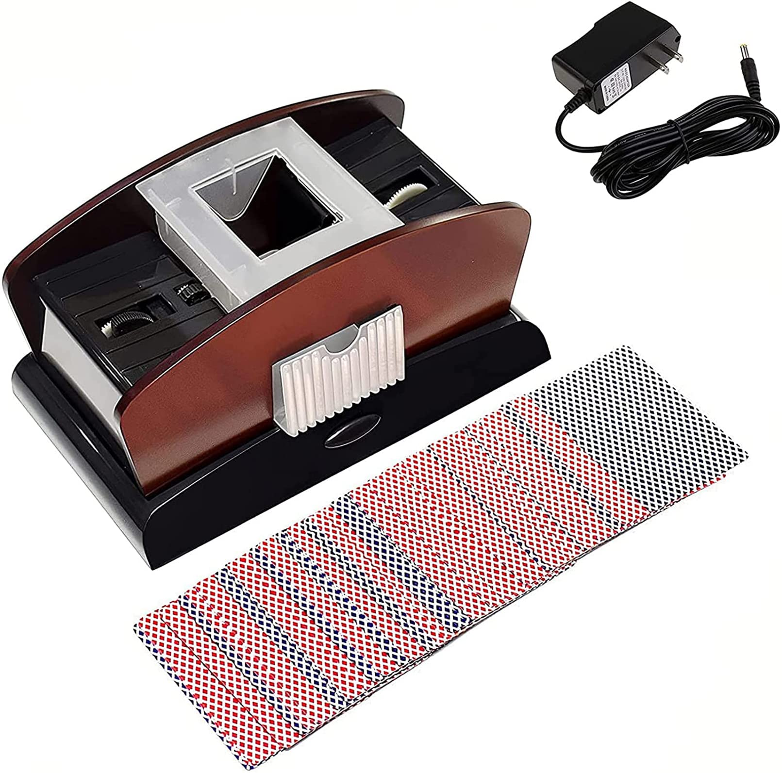 Automatic Card Shuffler 1-2 Deck Portable Electric Shuffling Machine - Battery Operated Casino Card Shuffler for Blackjack, Poker & Card Games - Perfect Gift for Card Game Lovers - Use at Home, Casino Nights or Poker Parties